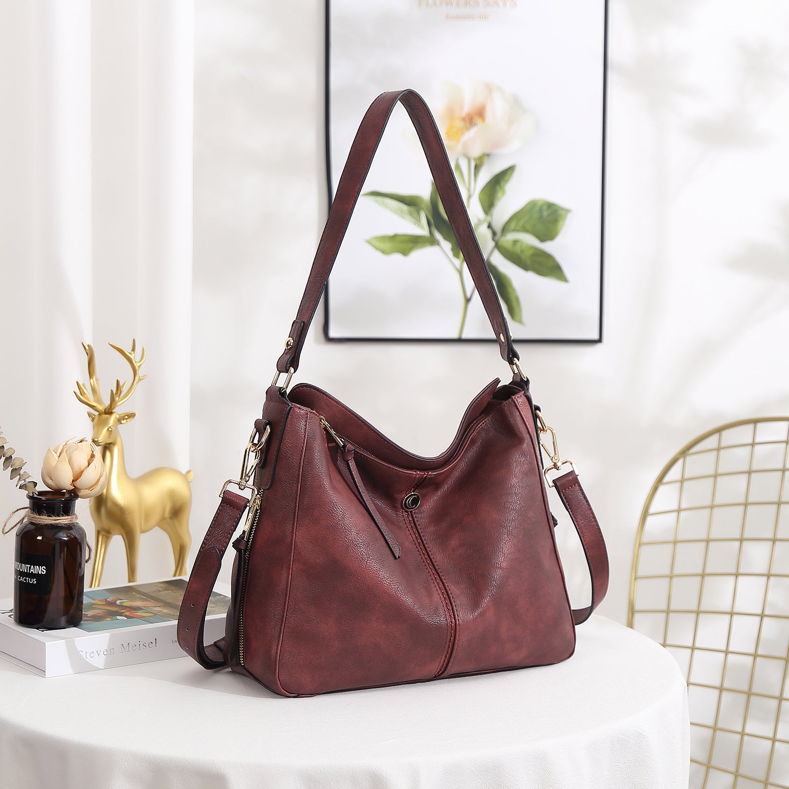 CLUCI Purses and Handbags for Women Leather Hobo Tote Fashion Ladies Crossbody Large Bucket Shoulder Bag