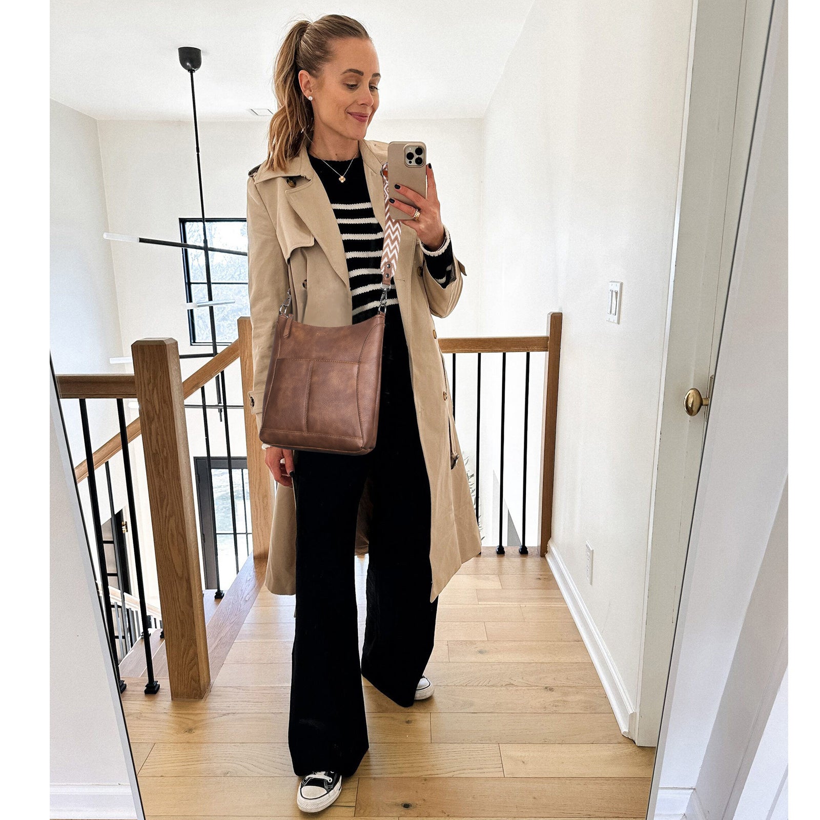 Crossbody for Women Vegan Leather Hobo Bags Casual Satchel with Guitar Strap