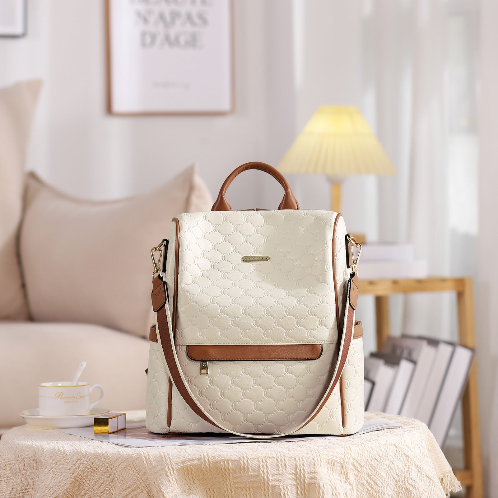 CLUCI Women Backpack Purse Fashion Leather Large Designer Travel Ladies College Shoulder Bags