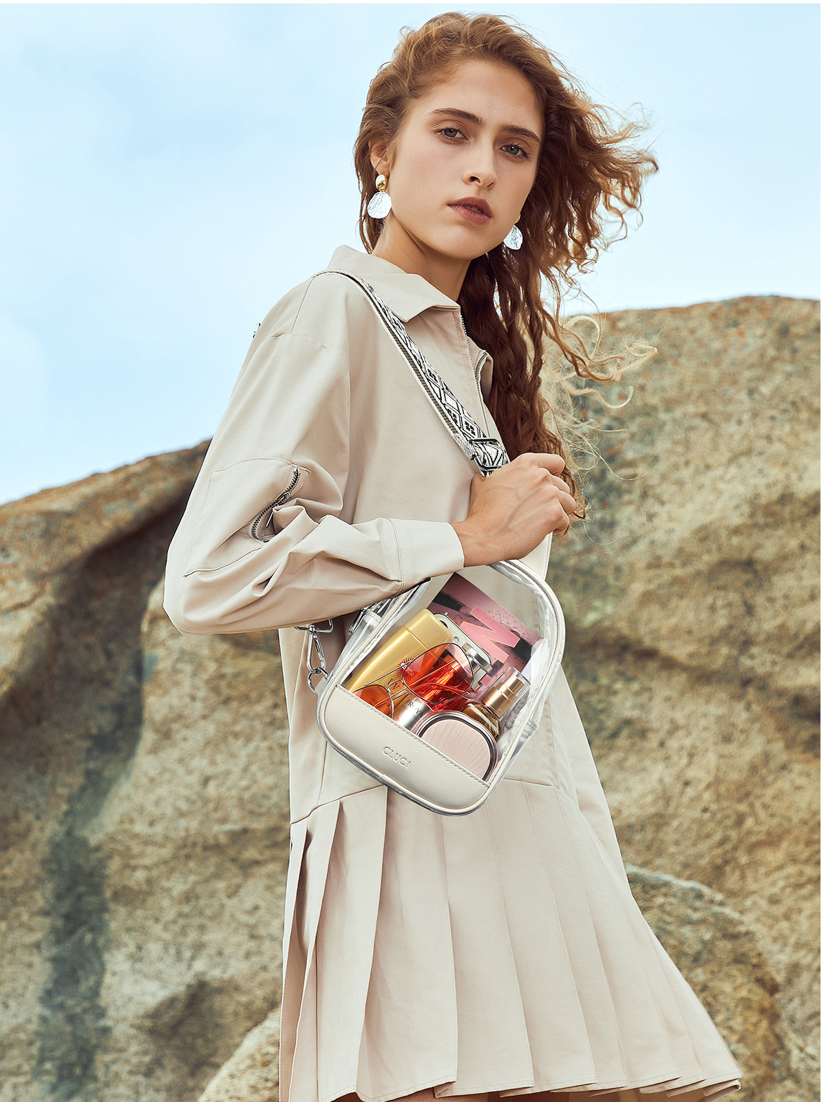 CLUCI Clear Bag for Stadium Events, Clear Crossbody Bag Purses for women stadium Transparent, Concerts Sports