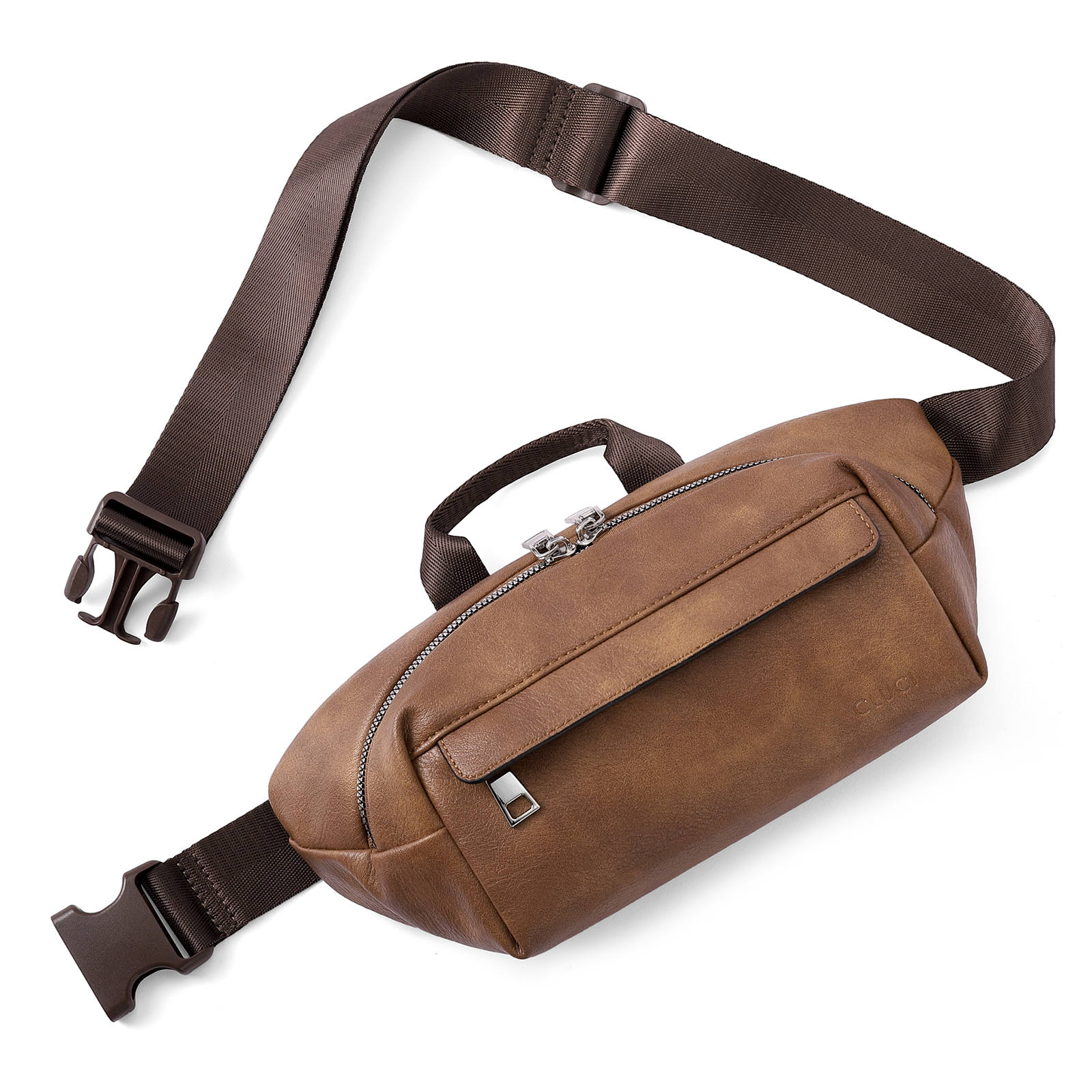 CLUCI Leather Belt Bag Fanny Pack Crossbody Bags for Women Trendy Waist Bag with Adjustable Strap
