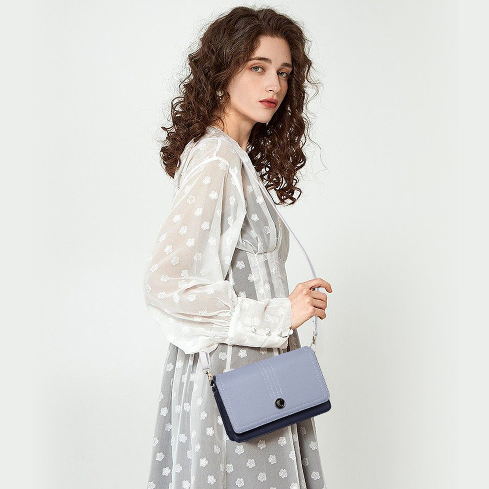 CLUCI Crossbody Purse for Women, Wristlet Wallet, Small Shoulder Bag with Card Slots, Leather Flap Cell phone Clutch