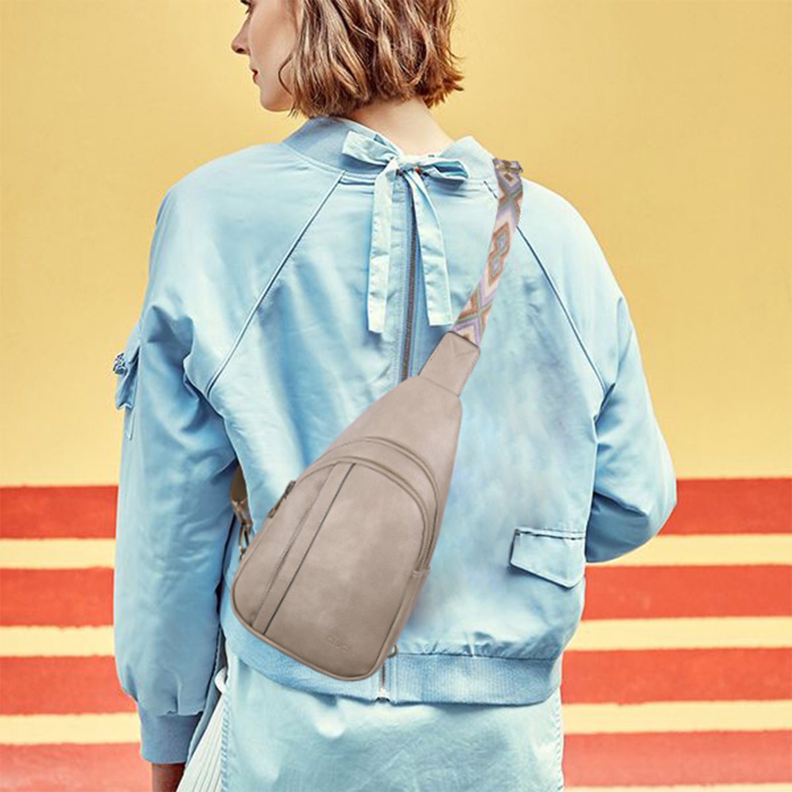 CLUCI Sling Bag Crossbody Bags for Woman Leather Cross Body Bag Sling Backpack Crossbody Chest Bag Daypack Travel