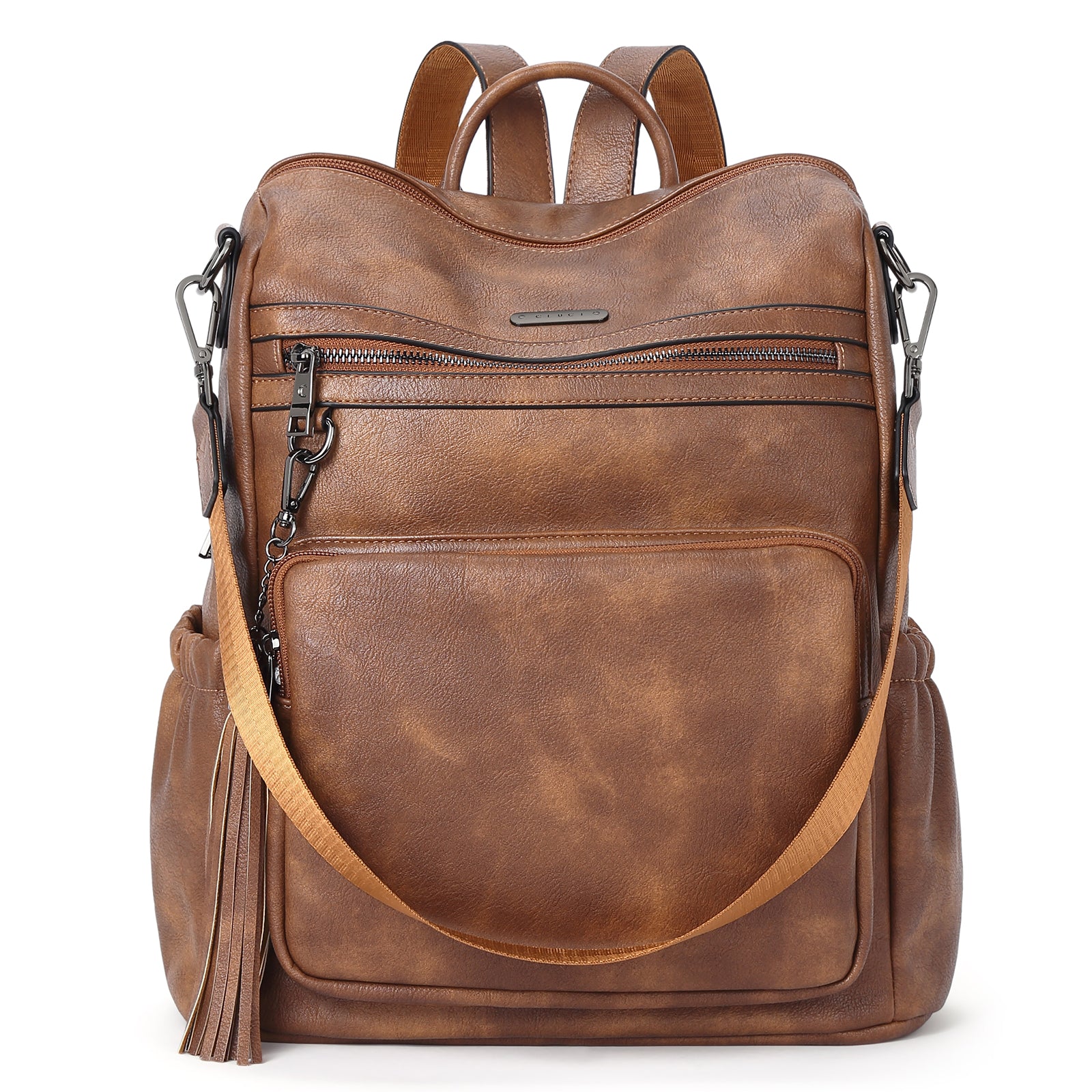 Greene Women's Leather Backpack Purse For Commuting | Two-Toned Vintage