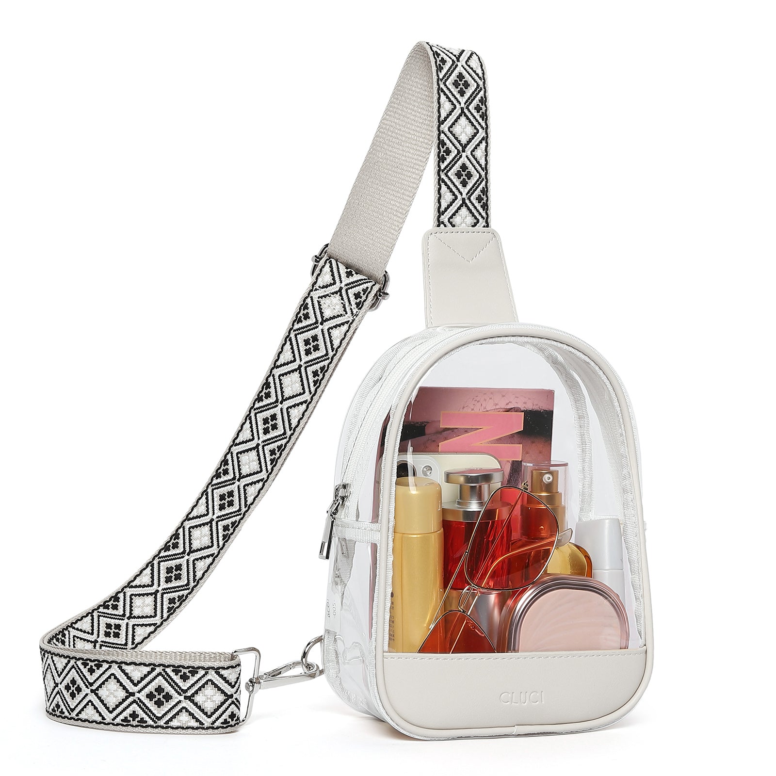 CLUCI Clear Bag for Stadium Events, Clear Crossbody Bag Purses for women stadium Transparent, Concerts Sports