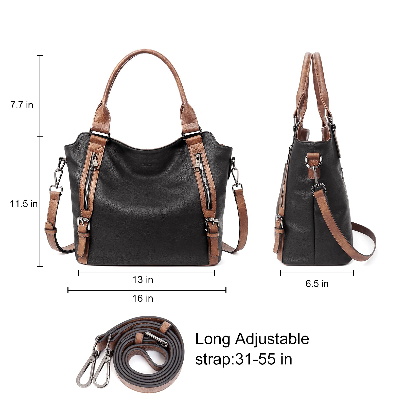 CLUCI Hobo Bags Large Tote with Adjustable Shoulder Strap