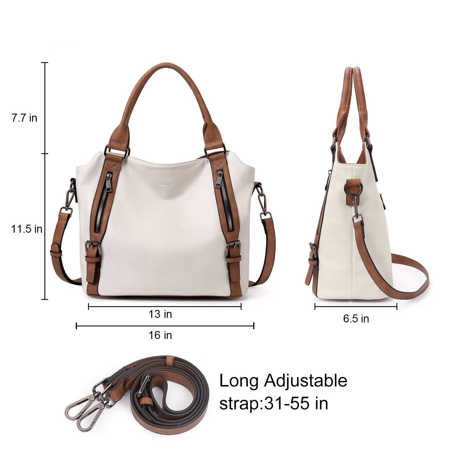 CLUCI Hobo Bags Large Tote with Adjustable Shoulder Strap