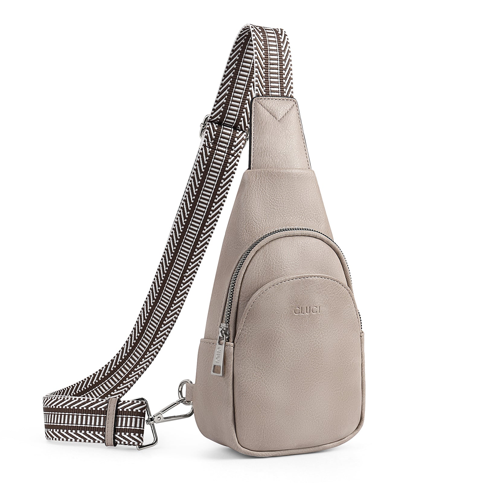 CLUCI Faux Leather Small Sling Bag Fashion Waist Packs with Guitar Strap for Women's Fanny Packs