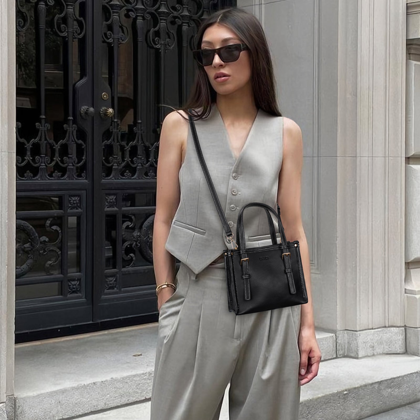 CLUCI Leather Tote Bag for Women with Adjustable Shoulder Strap