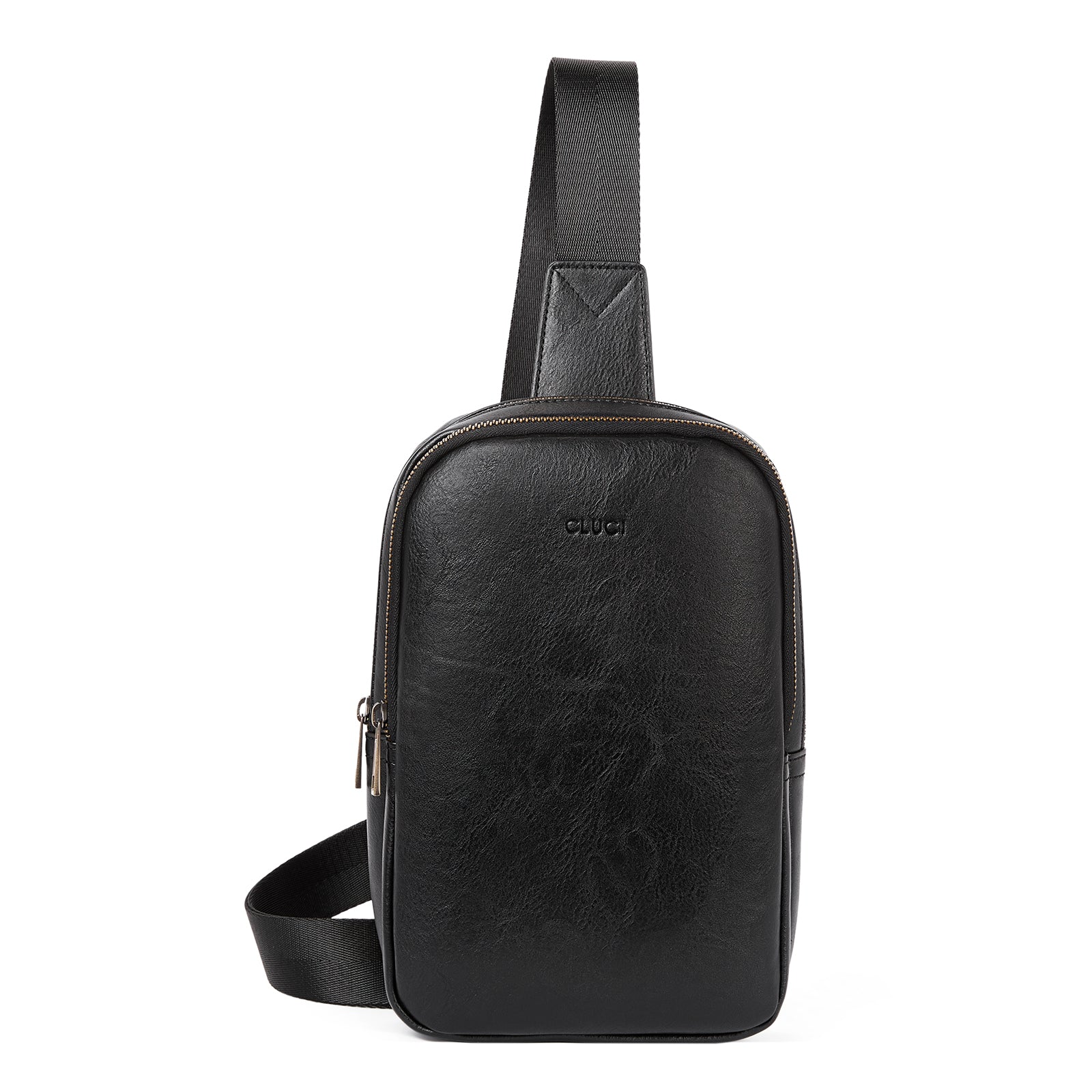 CLUCI Leather Large Sling Bag Crossbody Bag for Women Chest Bag for Travel