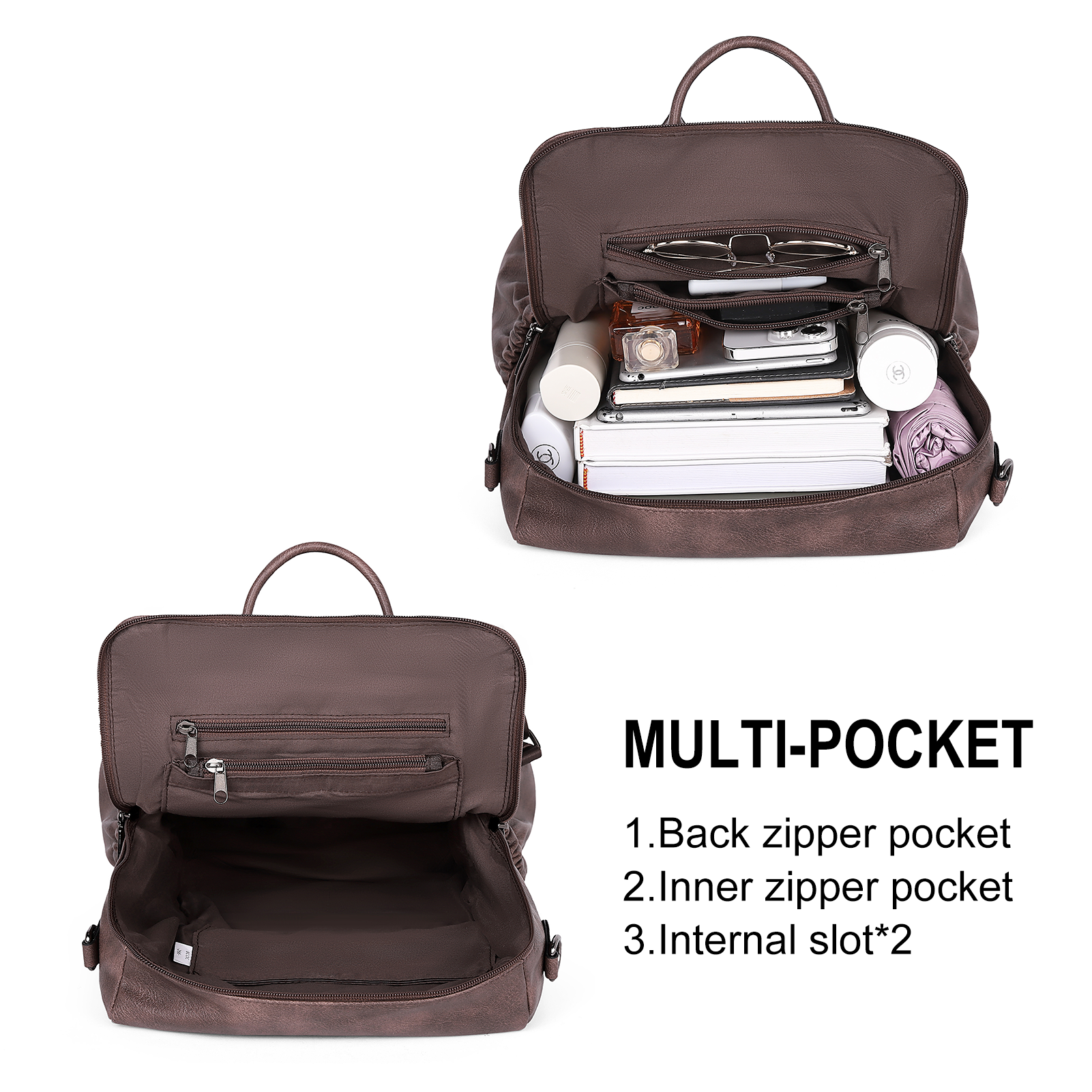 CLUCI Backpack Purse for Women Fashion Leather Designer Travel Large Ladies Shoulder Bags with Tassel