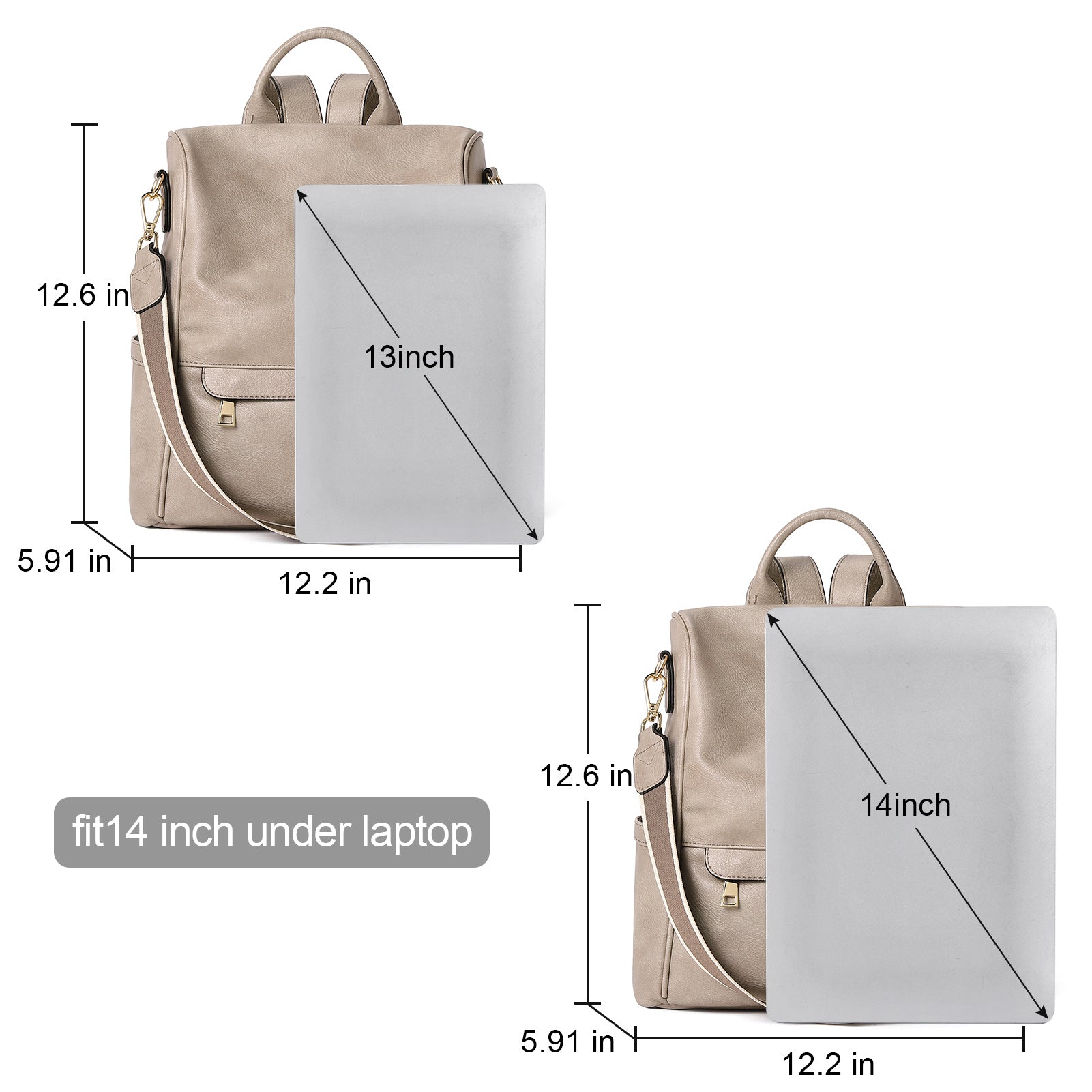 CLUCI Womens Backpack Purse Leather Anti-theft Large Fashion Designer Travel Bag