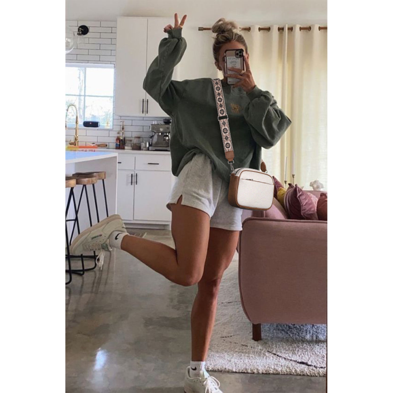 Vegan Leather Crossbody Bags for Women Trendy with Adjustable Wide Strap