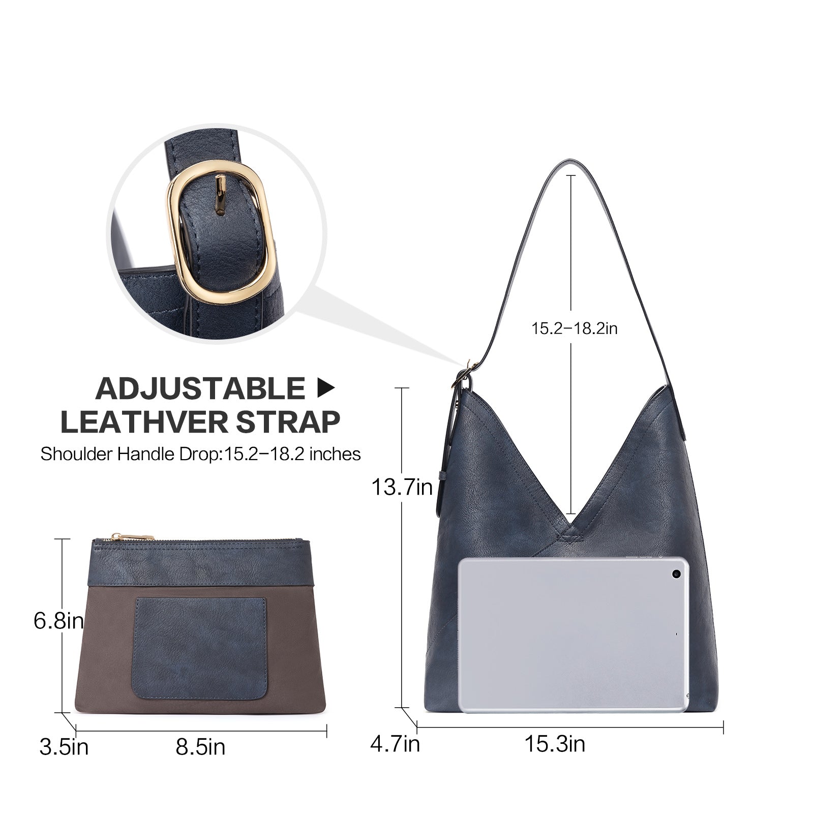 CLUCI Hobo Bags for Women Vegan Leather Purses Designer Handbags Tote Fashion Large Ladies Shoulder Bag