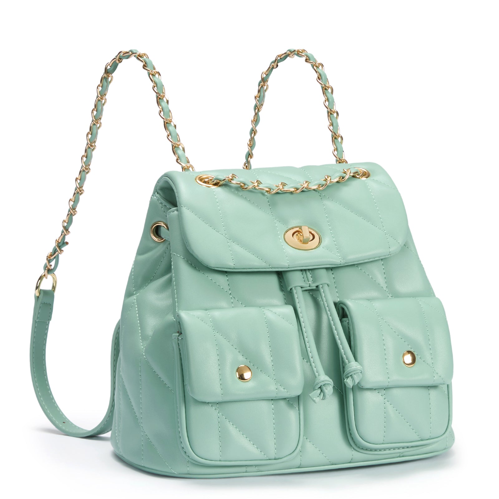 CLUCI Small Backpack Purse for Women,Mini Vegan Leather Tabby Backpack for Woman Quilted Bookbag Crossbody Bag