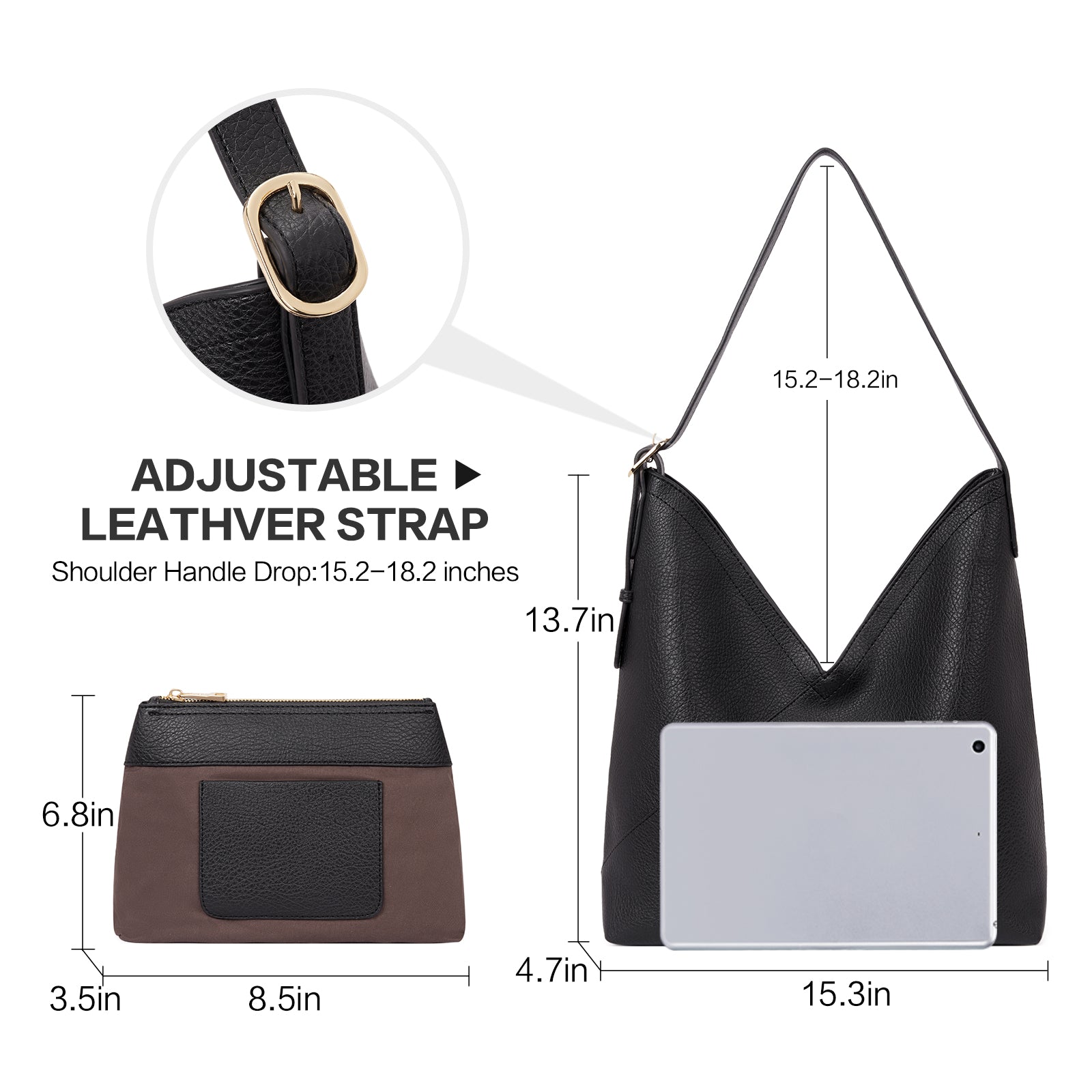 CLUCI Hobo Bags for Women Vegan Leather Purses Designer Handbags Tote Fashion Large Ladies Shoulder Bag