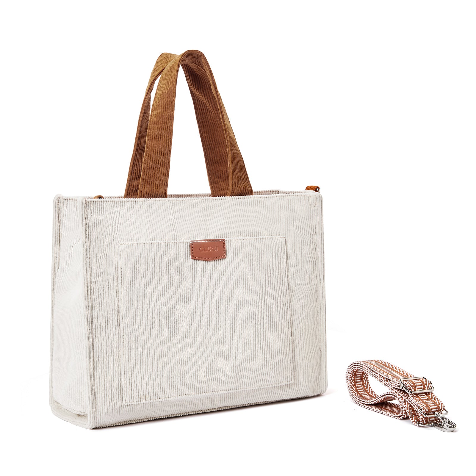 Wide Purse Strap Crossbody Purses Adjustable Replacement Shoulder Handbag Strap—Beige with Brown