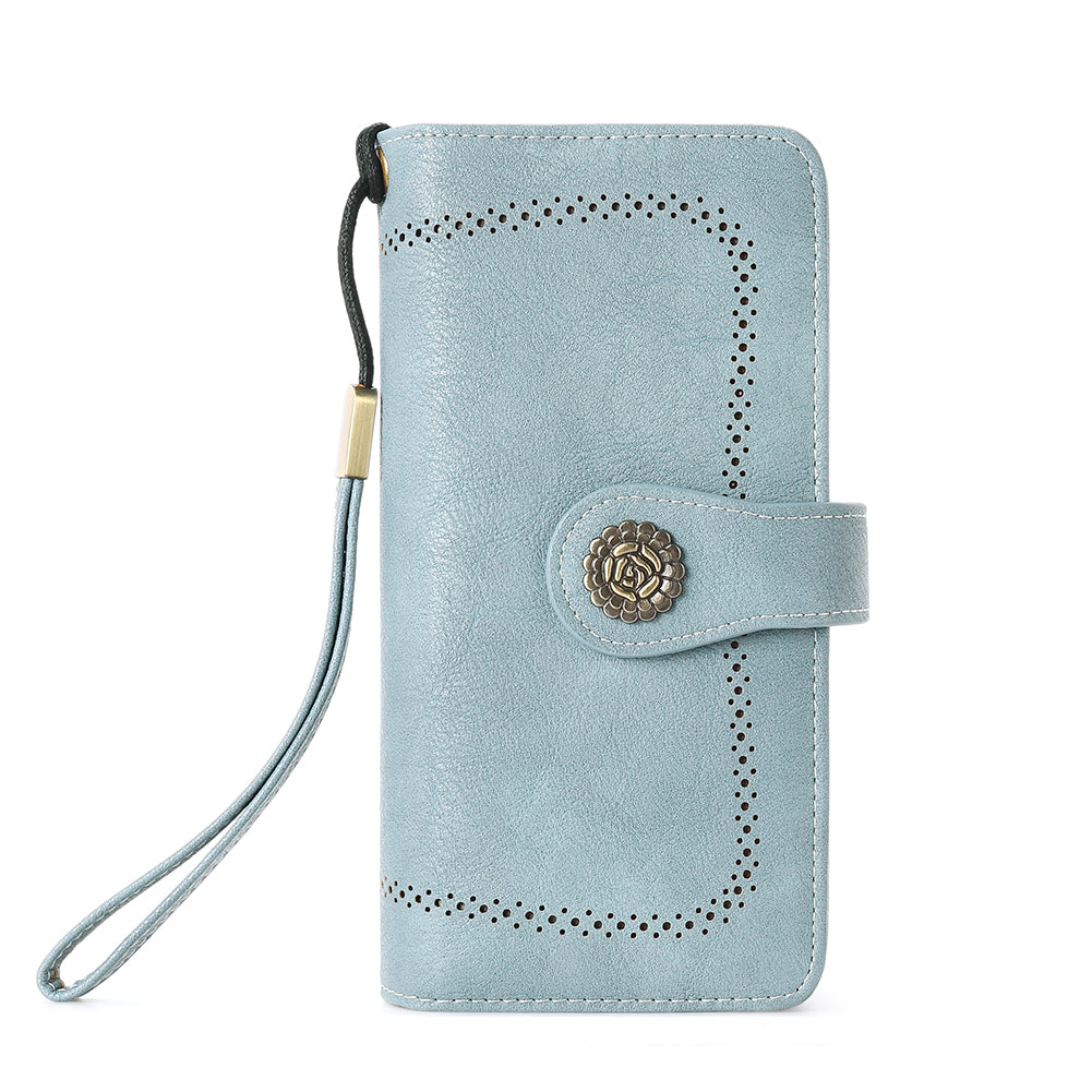 Echo Large Capacity Tri-Fold Wallet With Wrist Strap For Women