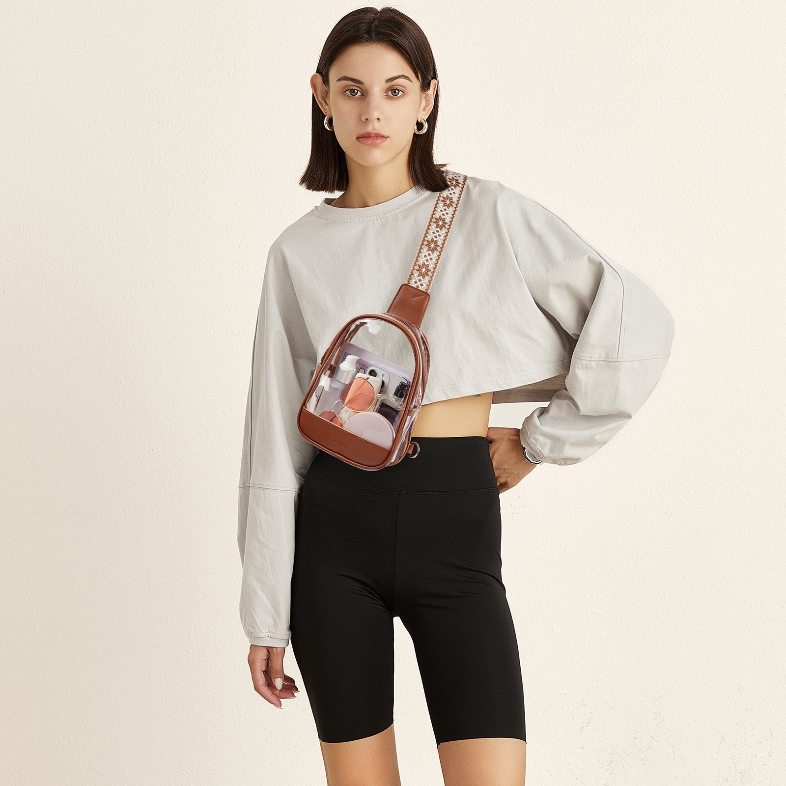 CLUCI Clear Bag for Stadium Events, Clear Crossbody Bag Purses for women stadium Transparent, Concerts Sports