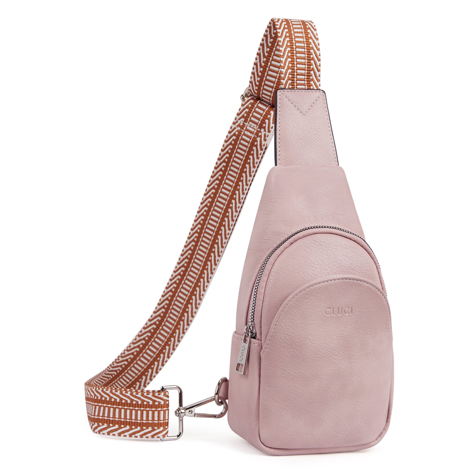 CLUCI Faux Leather Small Sling Bag Fashion Waist Packs with Guitar Strap for Women's Fanny Packs