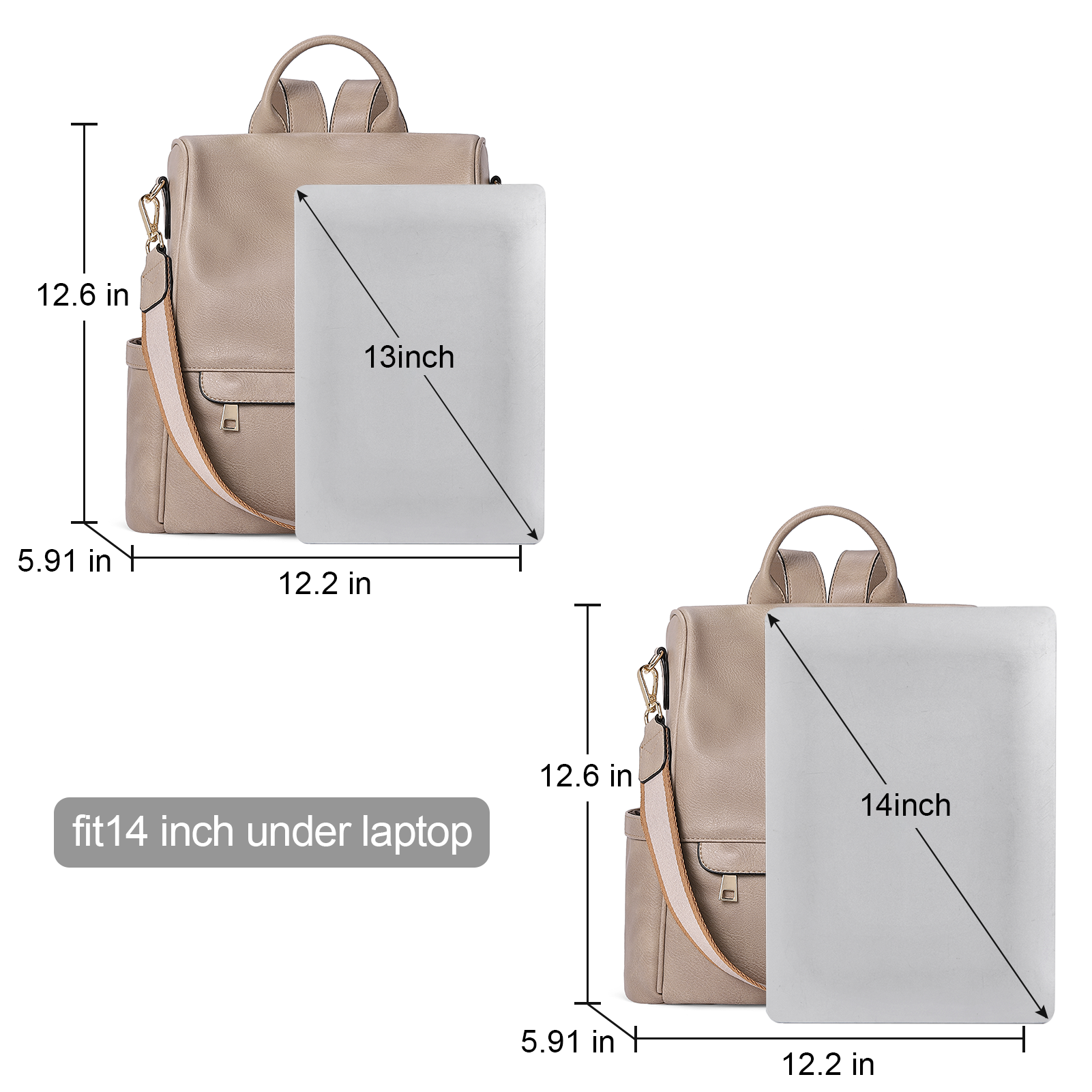 CLUCI Womens Backpack Purse Leather Anti-theft Large Fashion Designer Travel Bag