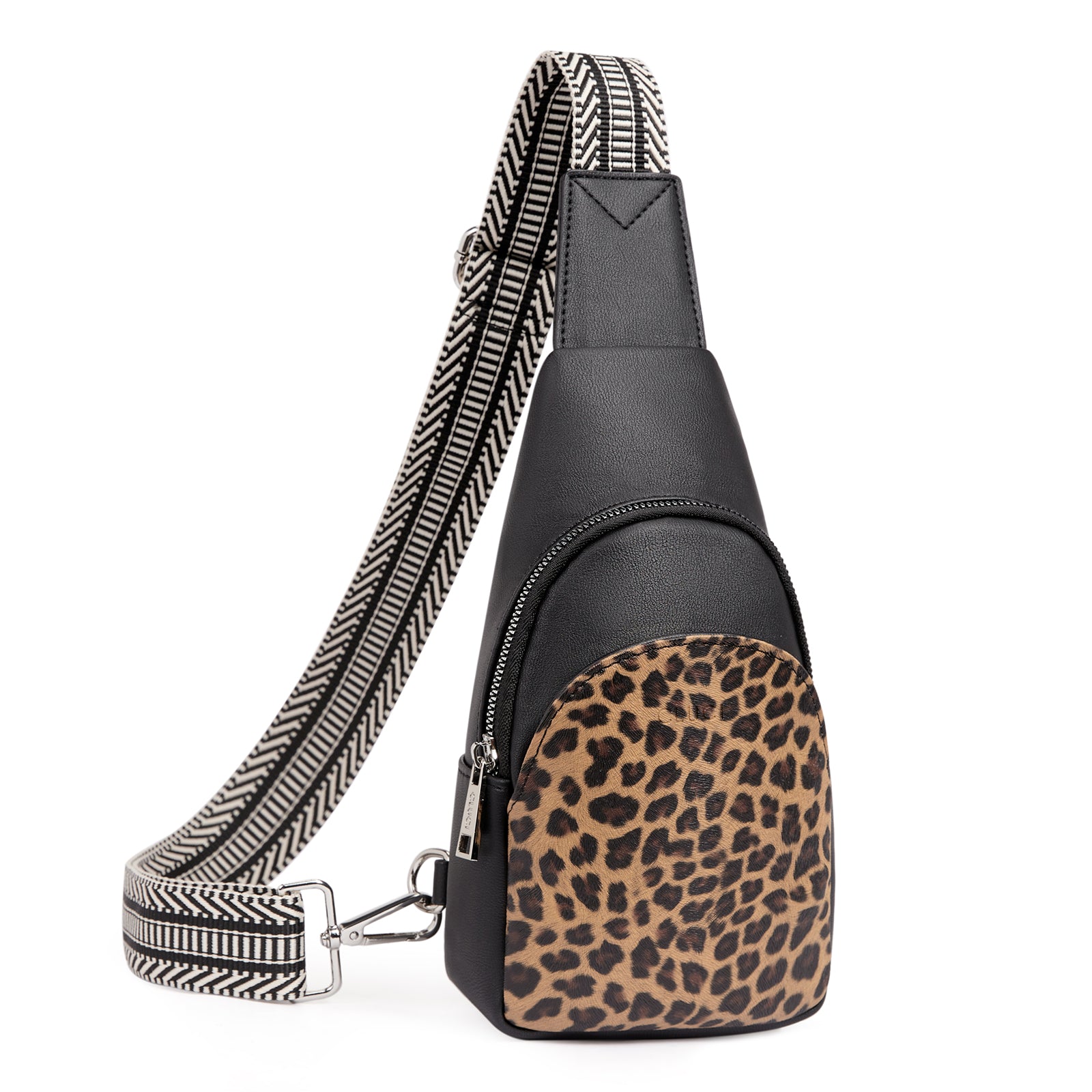 CLUCI Faux Leather Small Sling Bag Fashion Waist Packs with Guitar Strap for Women's Fanny Packs