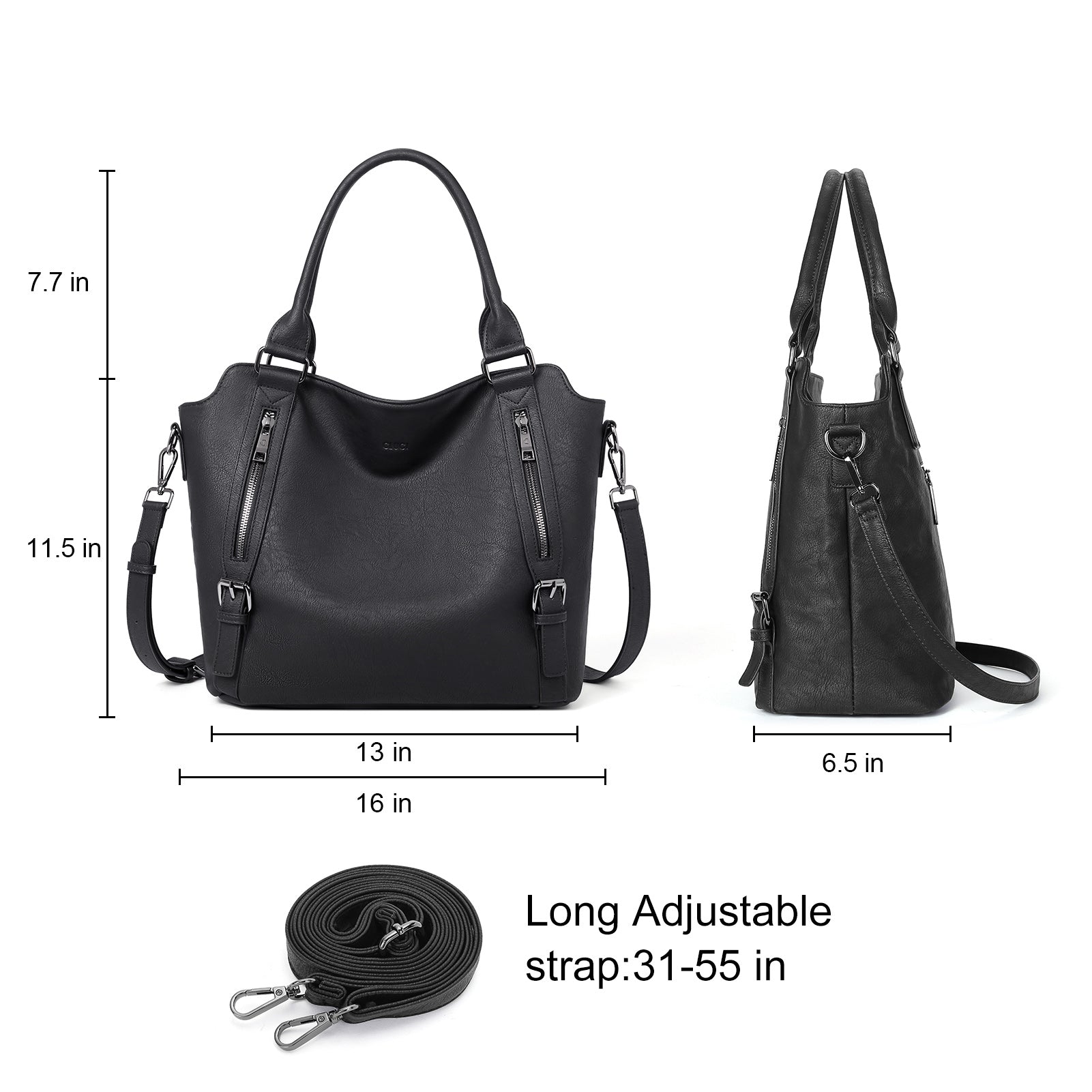 CLUCI Hobo Bags Large Tote with Adjustable Shoulder Strap