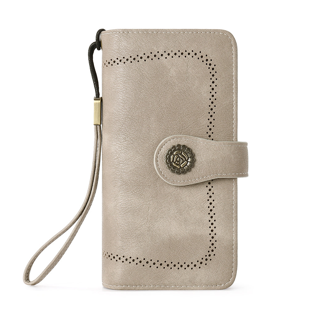 Echo Large Capacity Tri-Fold Wallet With Wrist Strap For Women