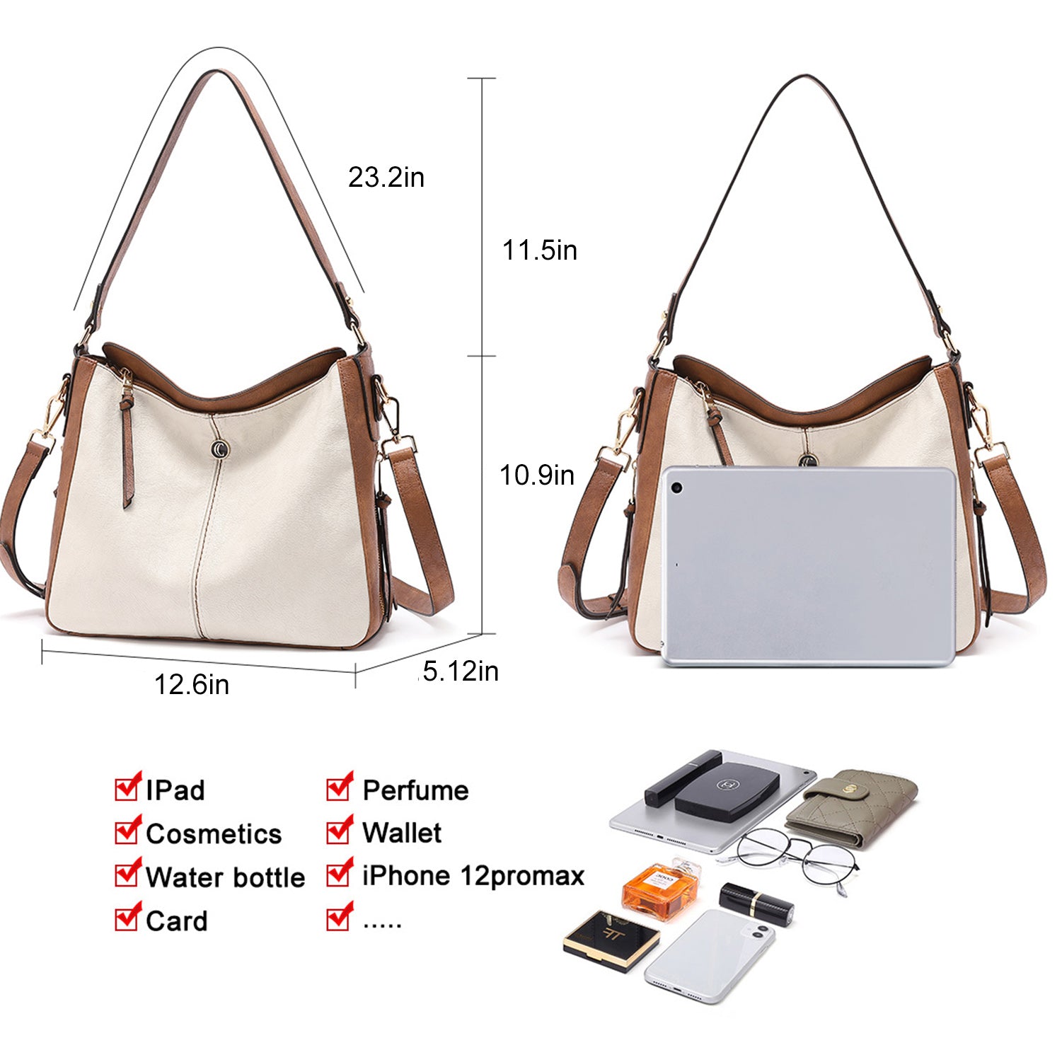 CLUCI Purses and Handbags for Women Leather Hobo Tote Fashion Ladies Crossbody Large Bucket Shoulder Bag