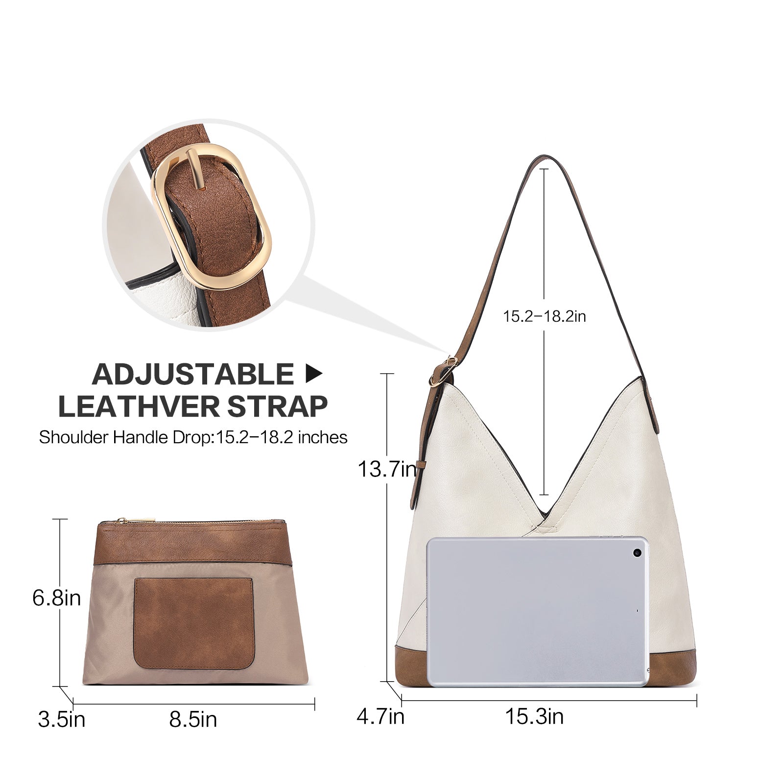 CLUCI Hobo Bags for Women Vegan Leather Purses Designer Handbags Tote Fashion Large Ladies Shoulder Bag