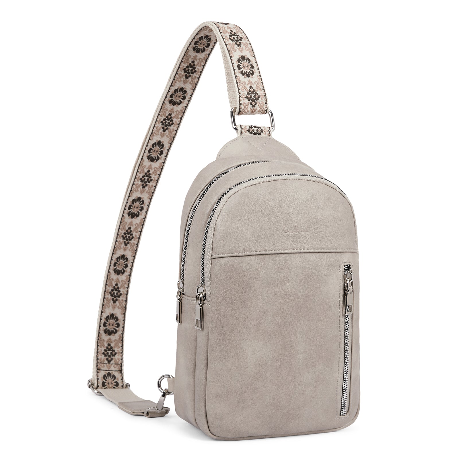 CLUCI Large Leather Fanny Packs Sling Bag for Women Crossbody Purse Trendy Chest Bag