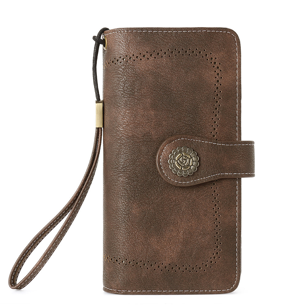 Echo Large Capacity Tri-Fold Wallet With Wrist Strap For Women