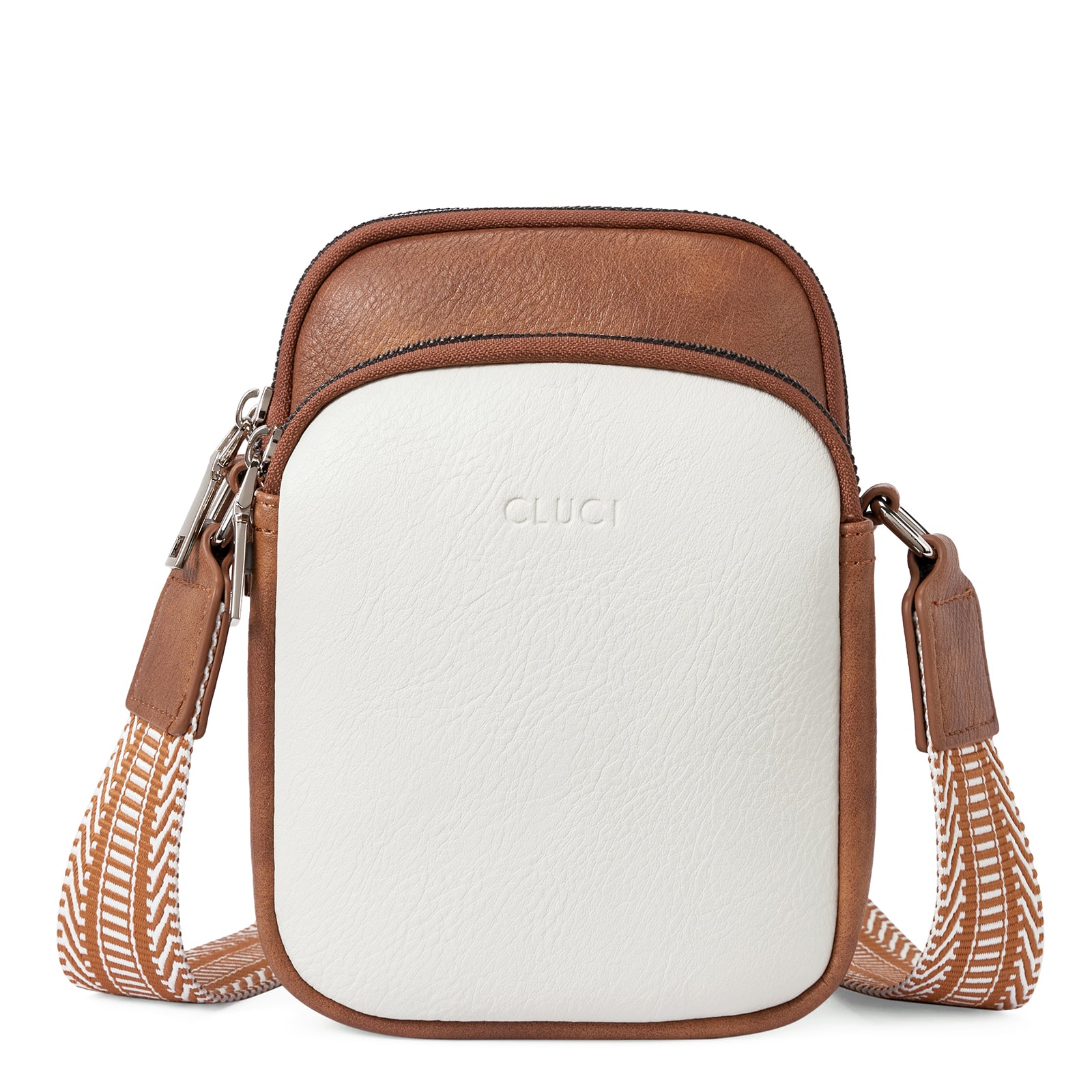 CLUCI Crossbody Bags for Women Small Vegan Leather Cell Phone Purse Shoulder Handbag Wallet with Adjustable Guitar Strap