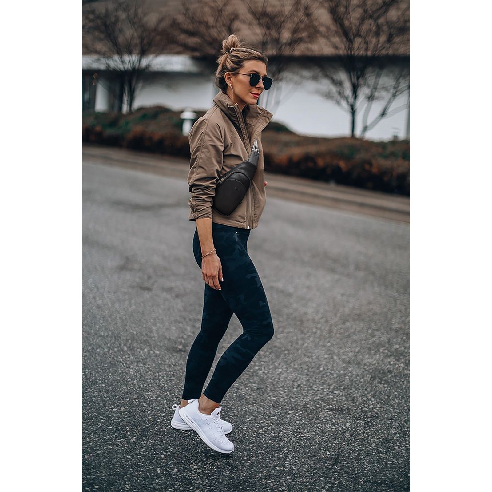 CLUCI Faux Leather Small Sling Bag Fashion Waist Packs with Guitar Strap for Women's Fanny Packs