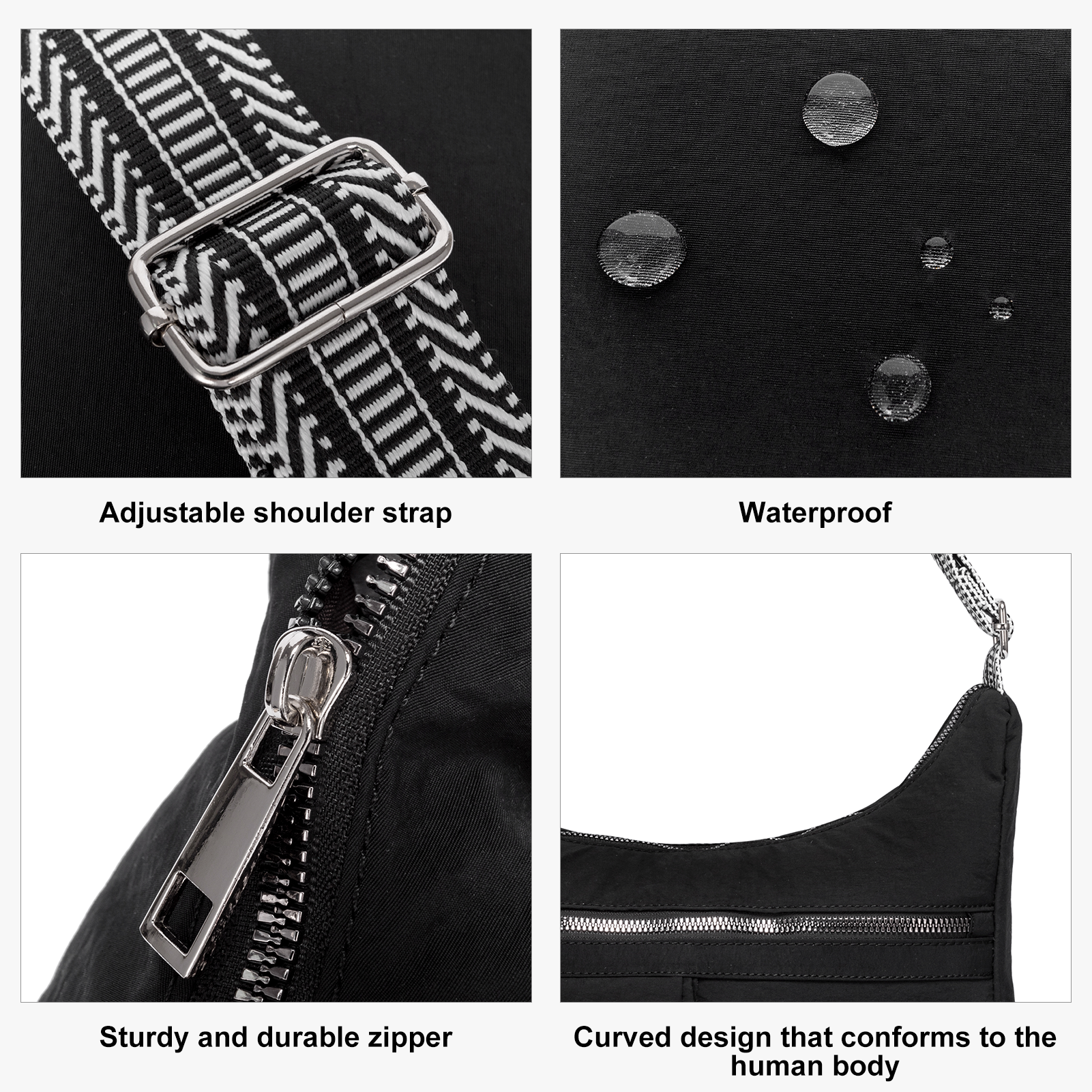 Waterproof Nylon Crossbody Bags For Women Trendy Fashion Shoulder Bag Purse