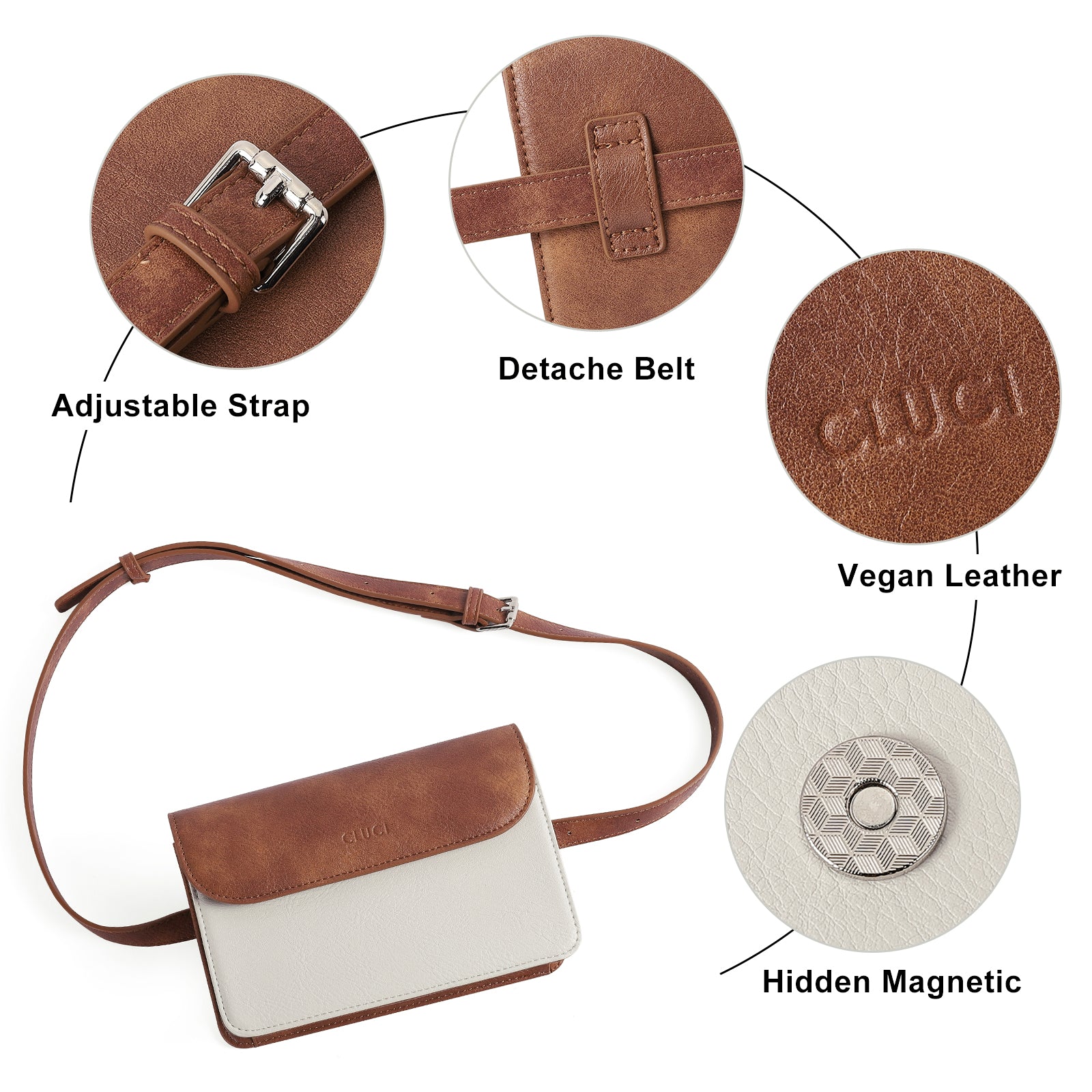 CLUCI Fanny Packs Crossbody Belt Bag Fashion Waist Bag with Adjustable Strap