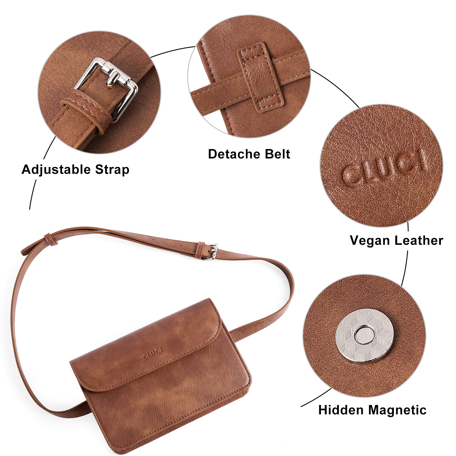 CLUCI Fanny Packs Crossbody Belt Bag Fashion Waist Bag with Adjustable Strap