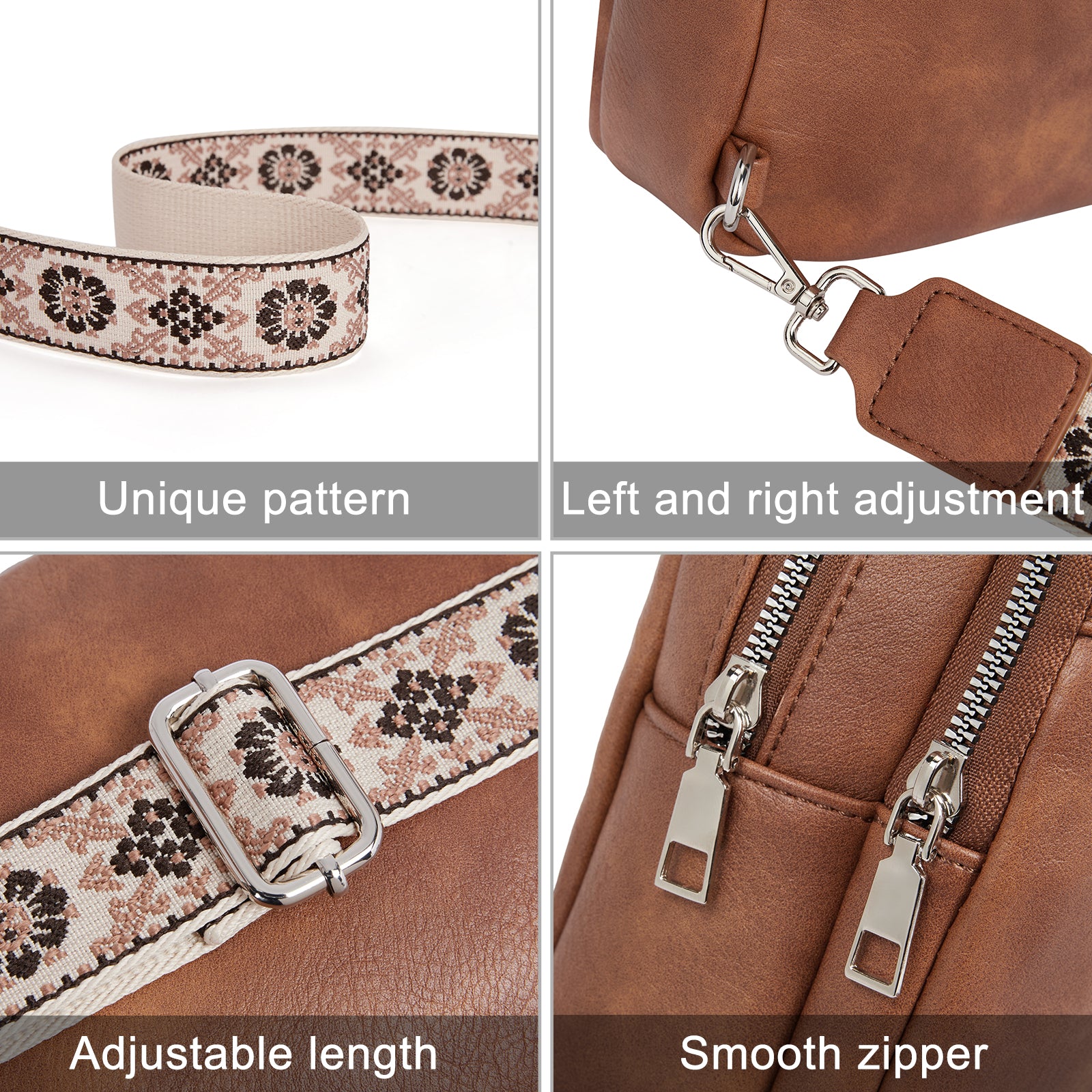 CLUCI Large Leather Fanny Packs Sling Bag for Women Crossbody Purse Trendy Chest Bag