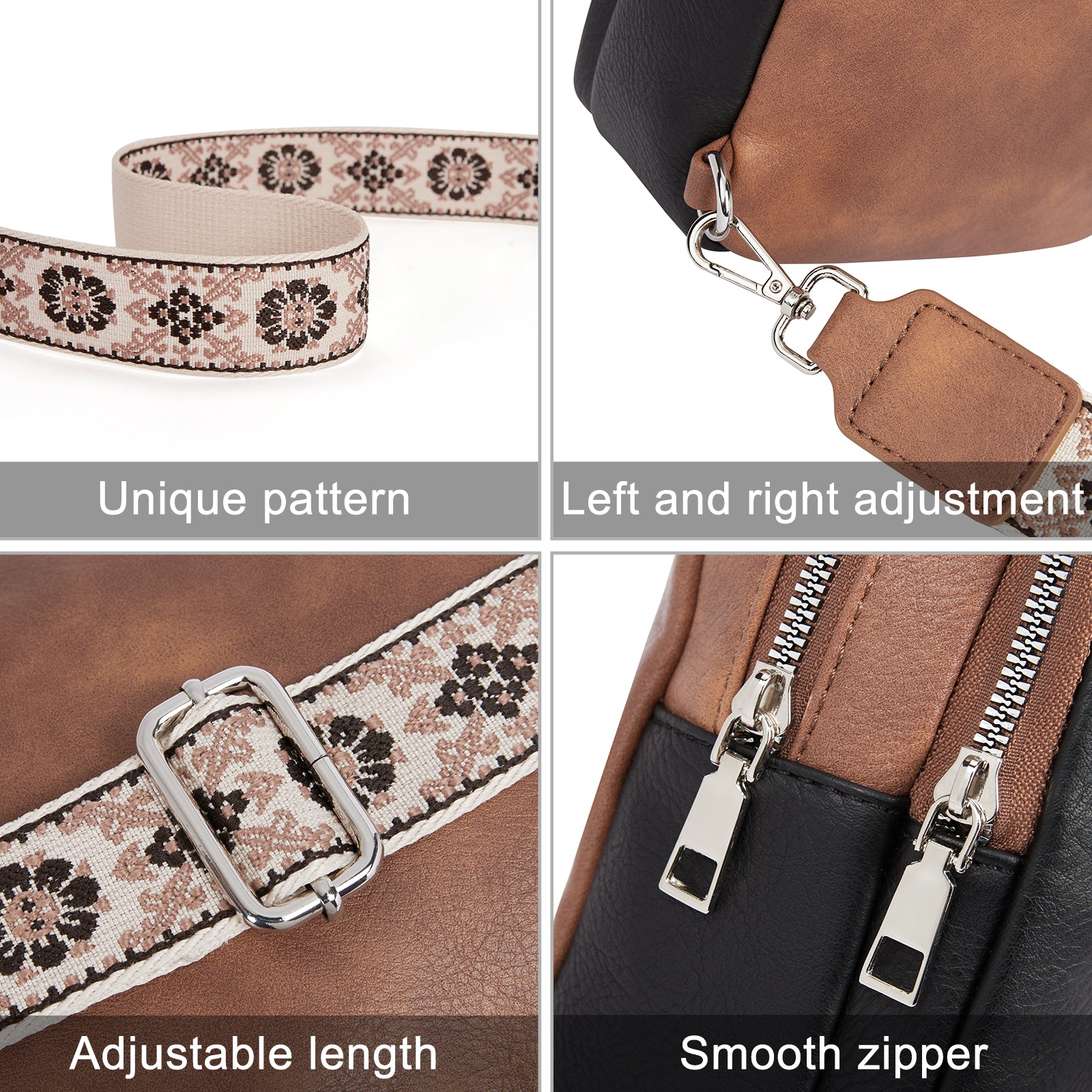 CLUCI Large Leather Fanny Packs Sling Bag for Women Crossbody Purse Trendy Chest Bag