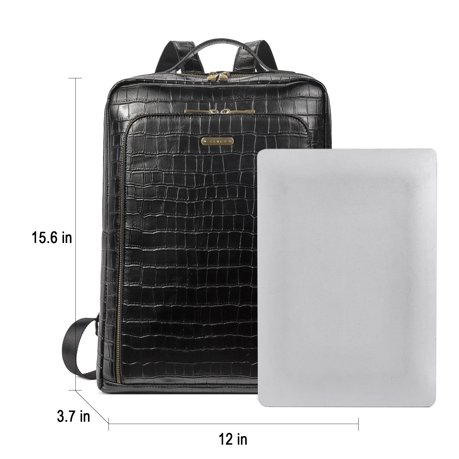 CLUCI Leather Laptop Backpack for Women 15.6 inch Computer Bag Large Travel Vintage College Daypack Business Bags