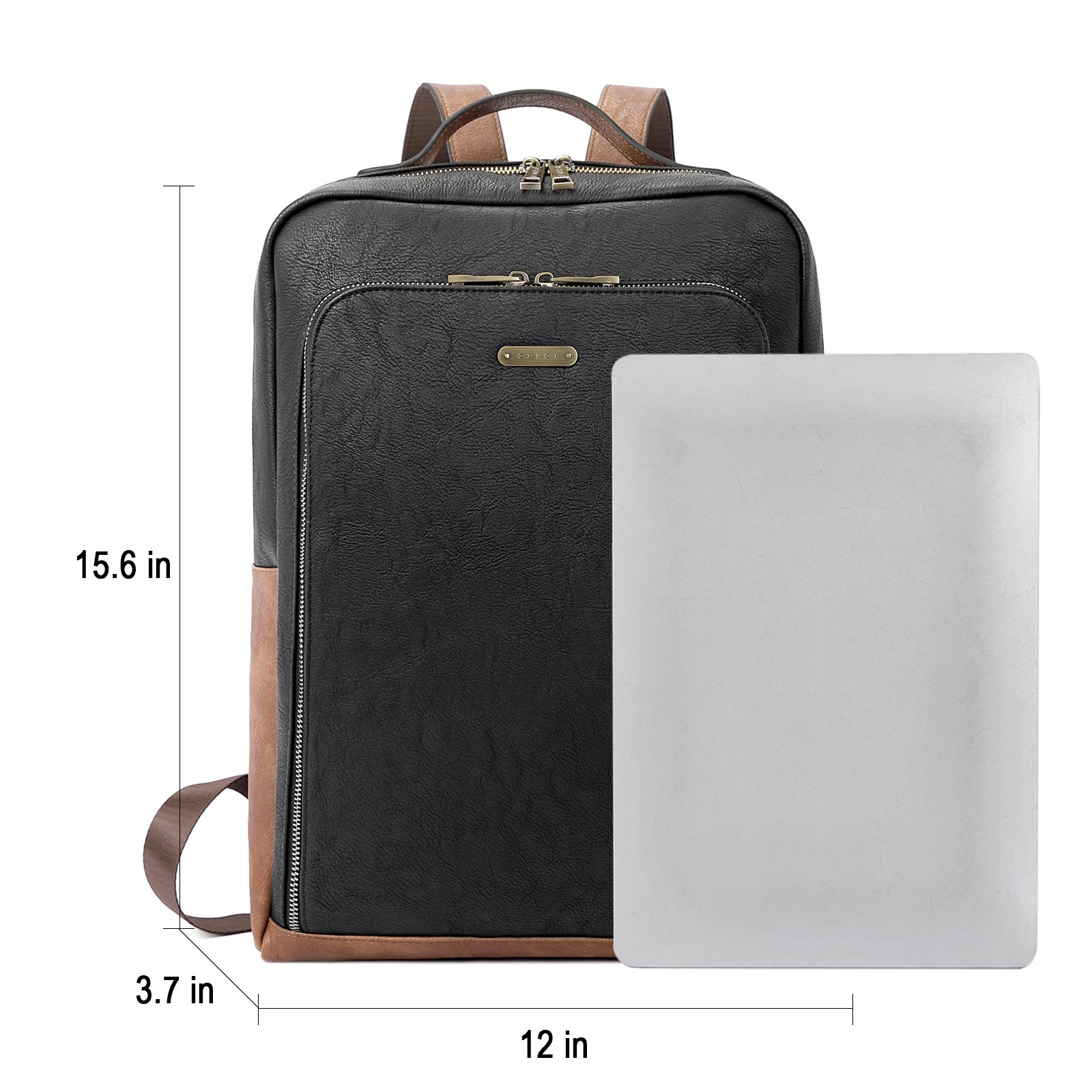 CLUCI Leather Laptop Backpack for Women 15.6 inch Computer Bag Large Travel Vintage College Daypack Business Bags