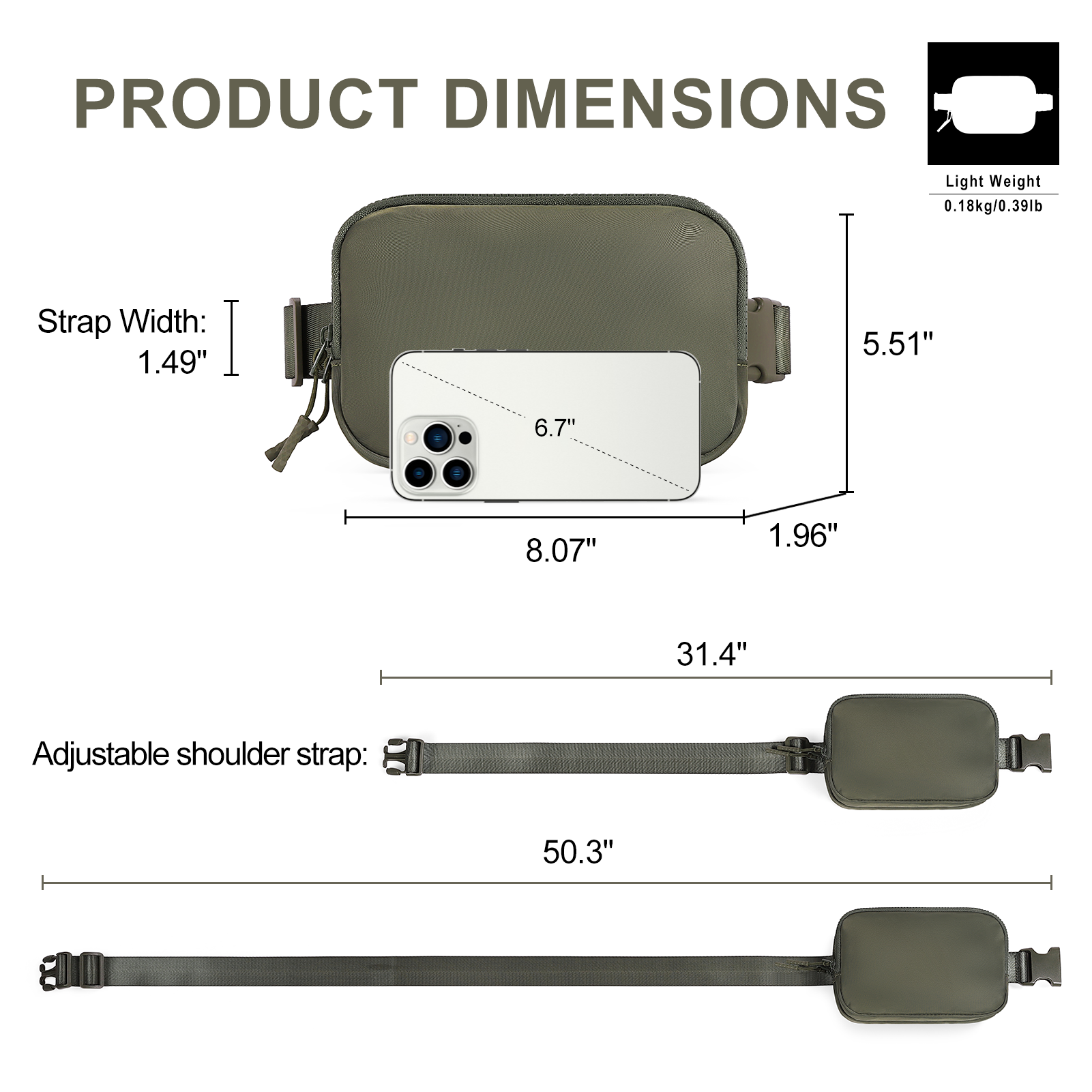 CLUCI Small Trendy Crossbody Belt Bag Women's Fanny Pack