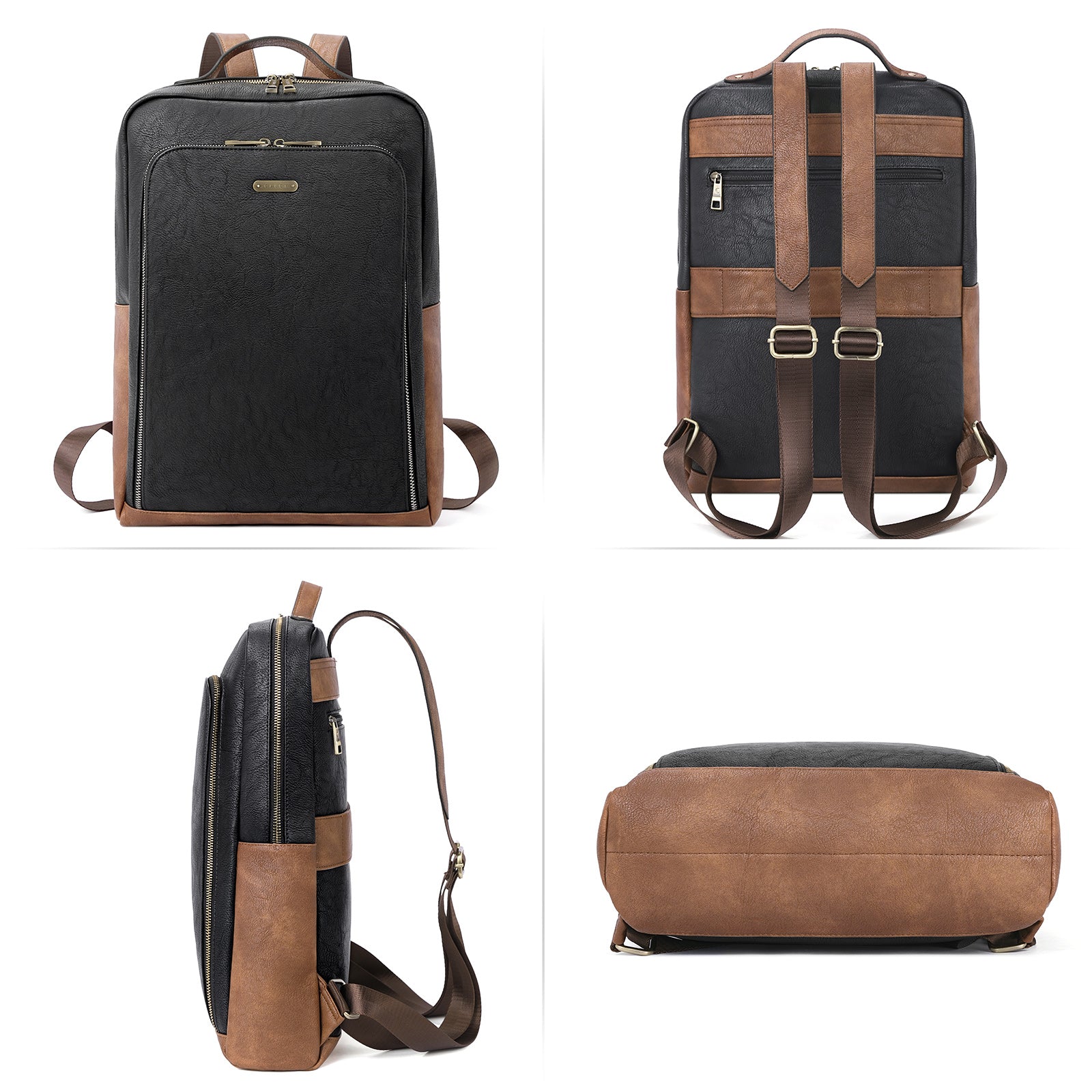 CLUCI Leather Laptop Backpack for Women 15.6 inch Computer Bag Large Travel Vintage College Daypack Business Bags