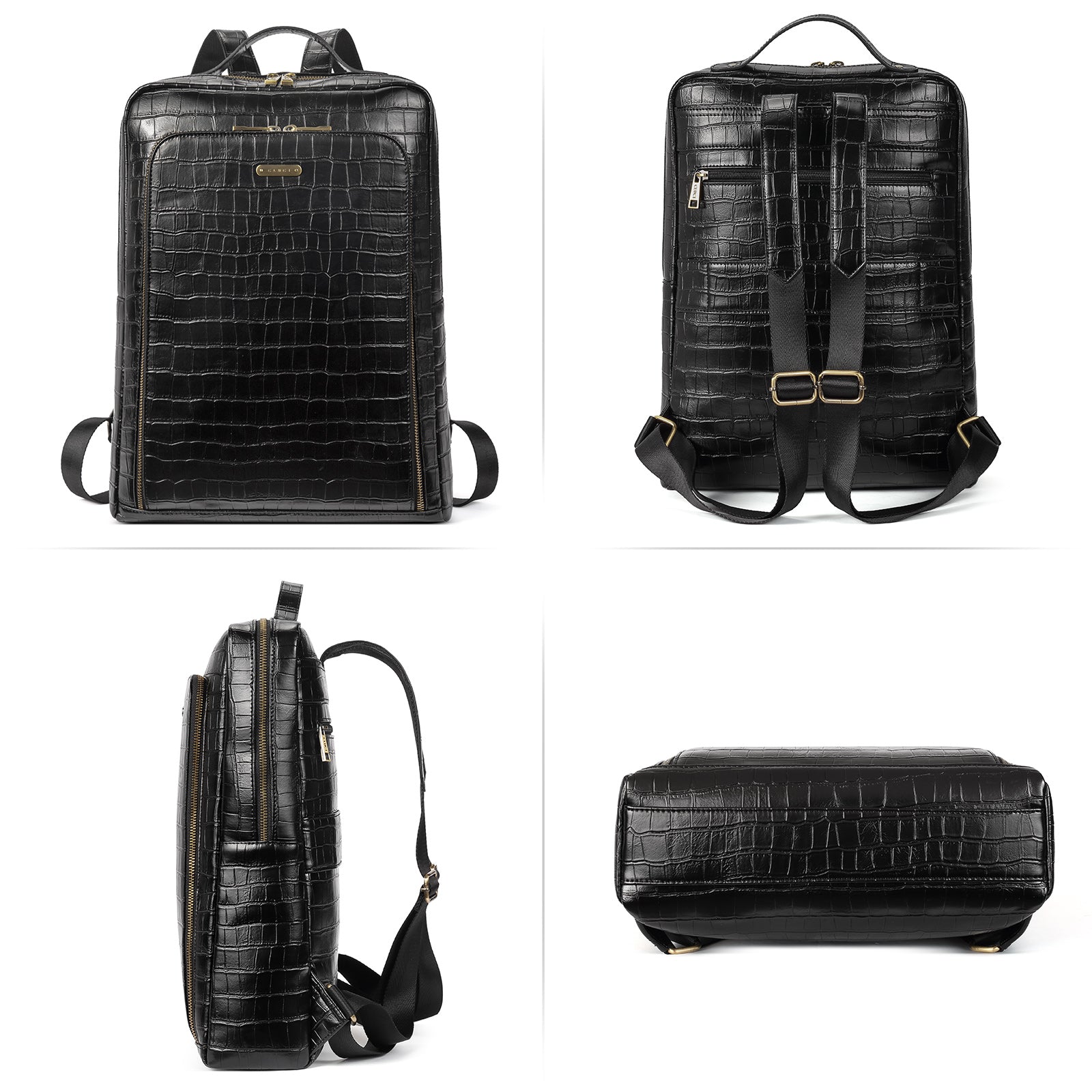 CLUCI Leather Laptop Backpack for Women 15.6 inch Computer Bag Large Travel Vintage College Daypack Business Bags