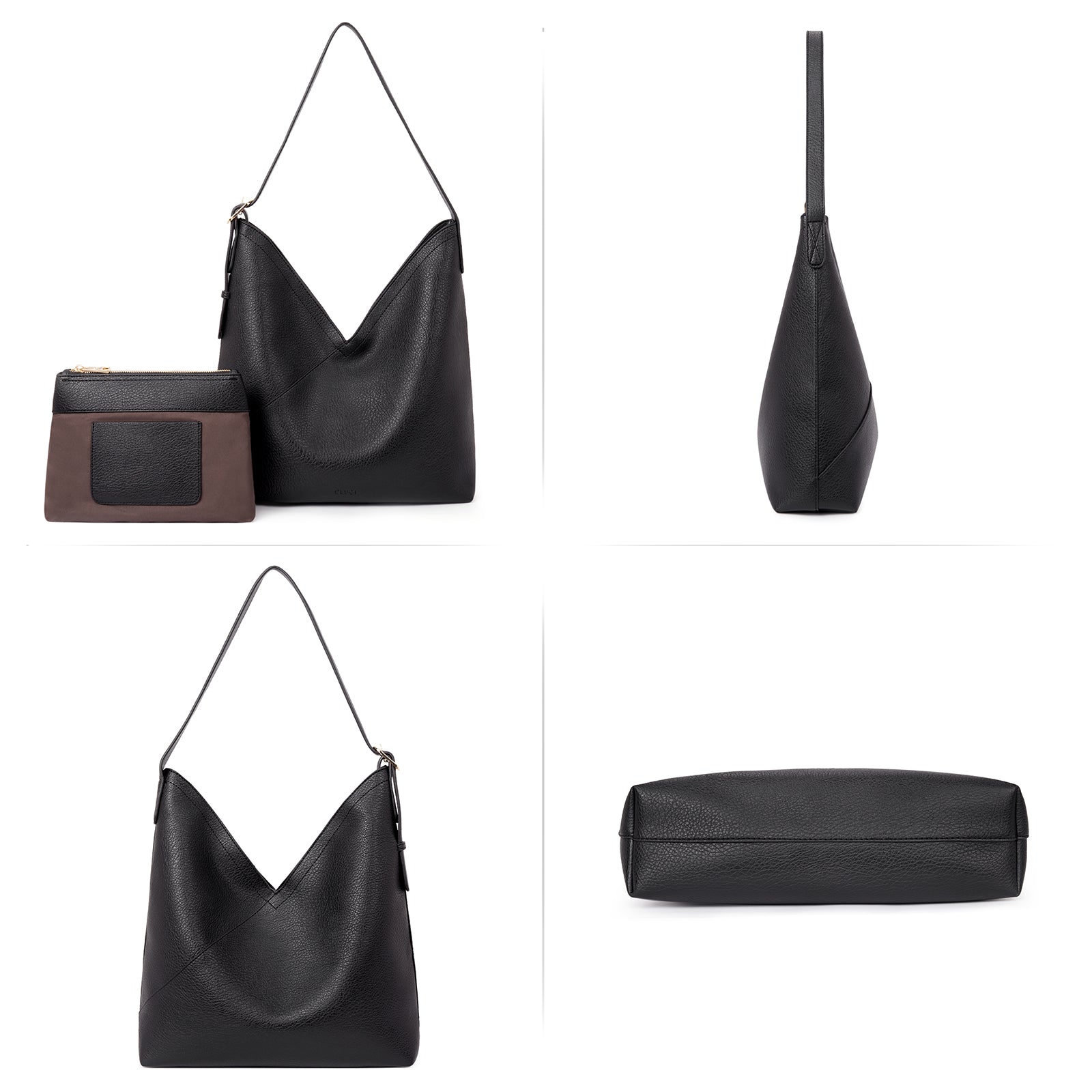 CLUCI Hobo Bags for Women Vegan Leather Purses Designer Handbags Tote Fashion Large Ladies Shoulder Bag