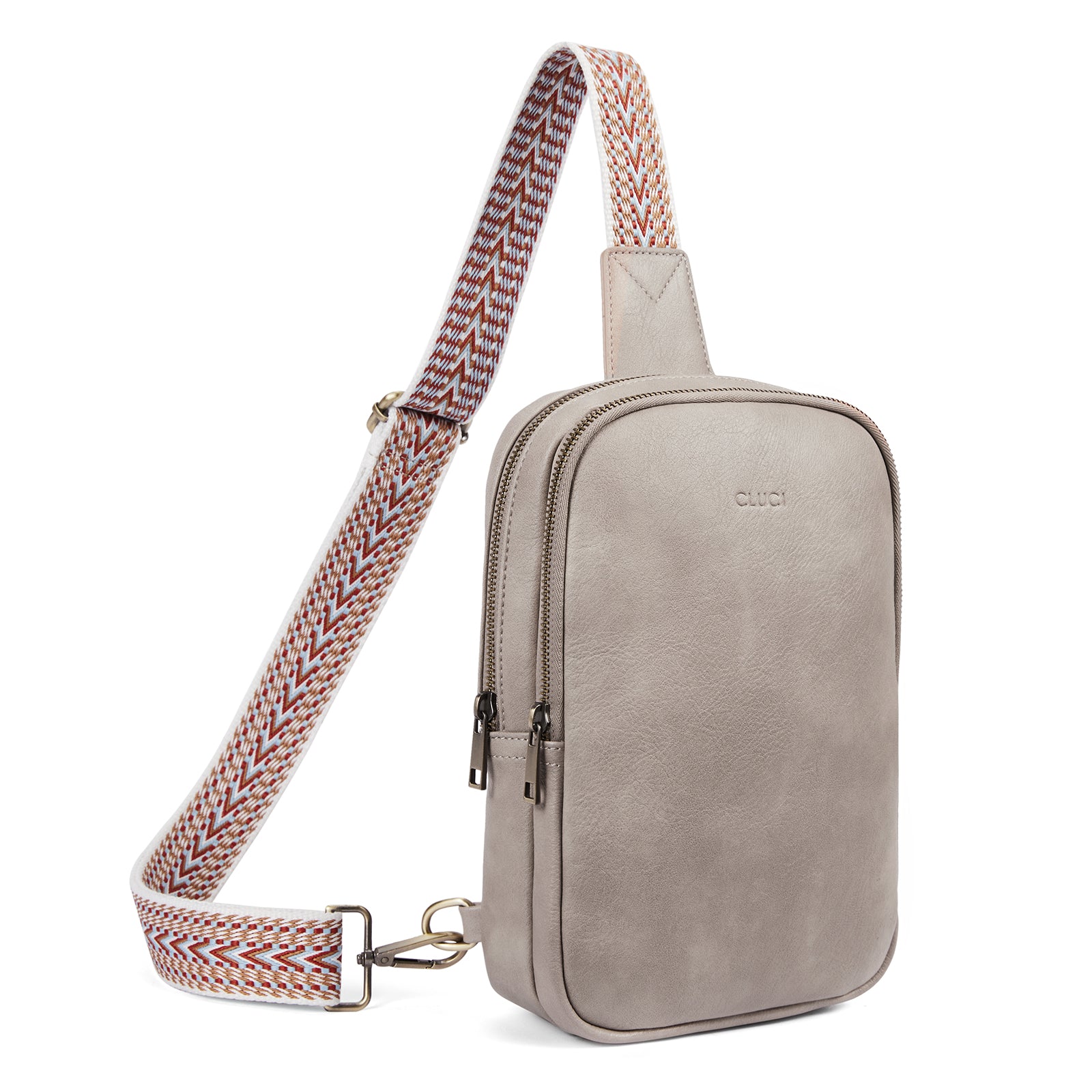 CLUCI Leather Large Sling Bag Crossbody Bag for Women Chest Bag for Travel