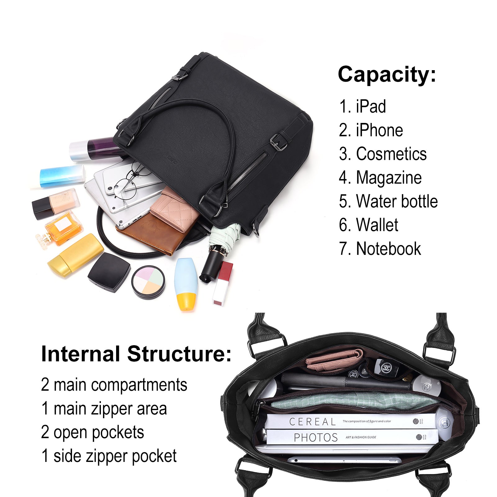 CLUCI Hobo Bags Large Tote with Adjustable Shoulder Strap