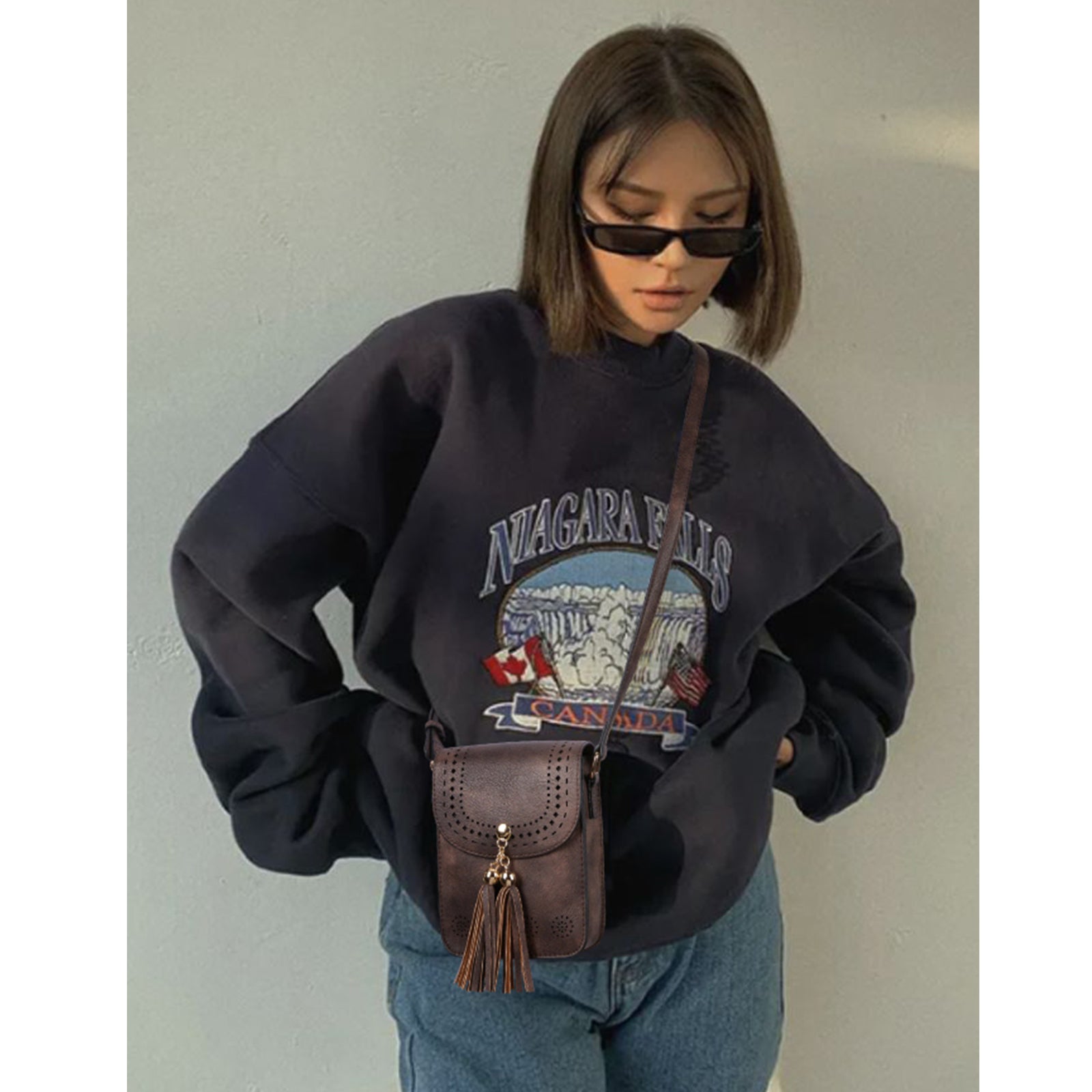 CLUCI Small Crossbody Bags for Women Trendy, Vegan Leather Cell Phone Purse Wallet with Tassel and Adjustable Strap