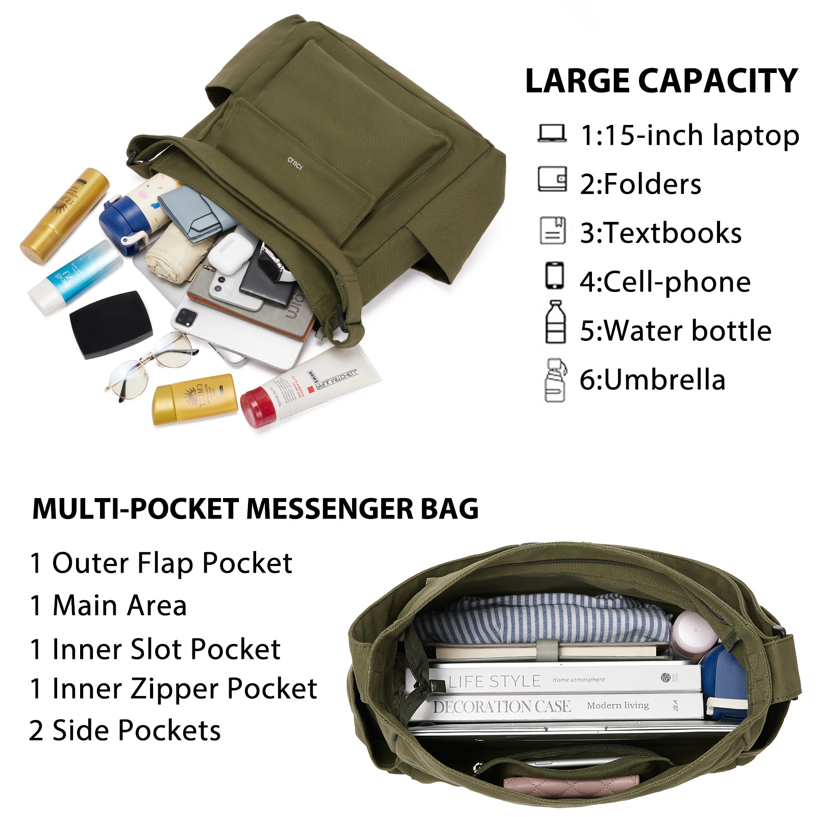 Canvas Messenger Bag Large Hobo Crossbody Bag Tote Bag for Women and Men hippie bag side bag satchel bags Shoulder bags