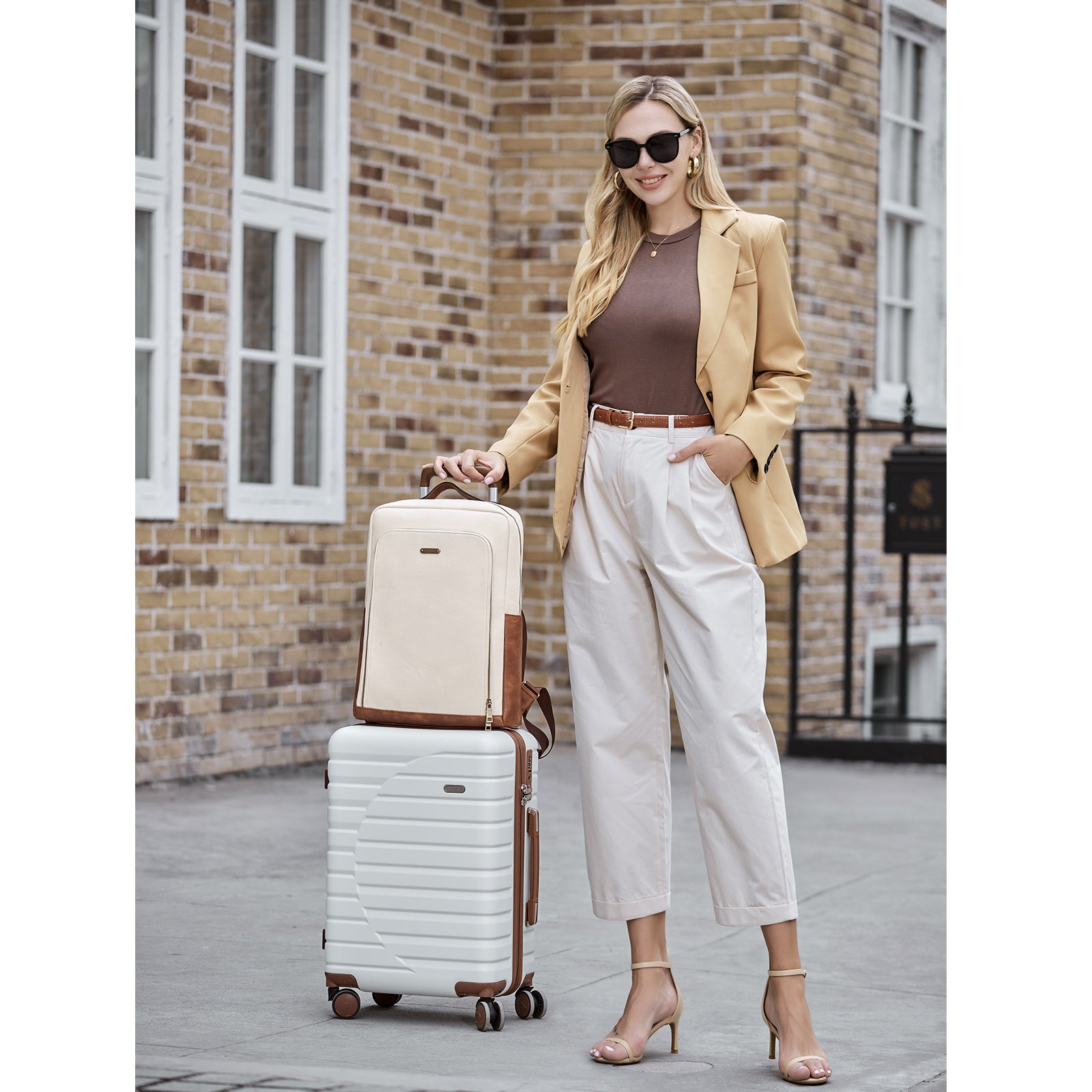 CLUCI Leather Laptop Backpack for Women 15.6 inch Computer Bag Large Travel Vintage College Daypack Business Bags